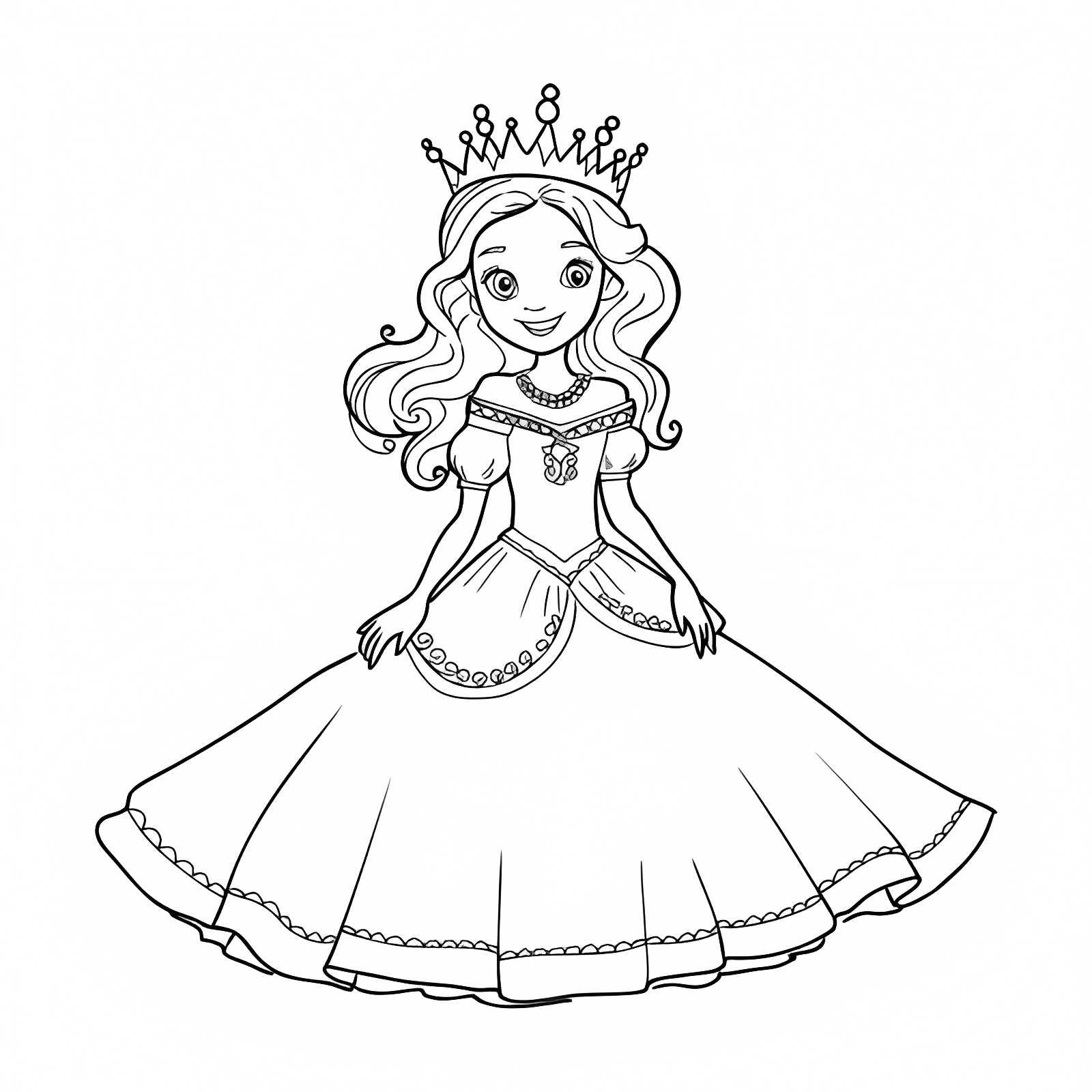 Princesse magique — Coloriage à imprimer gratuit