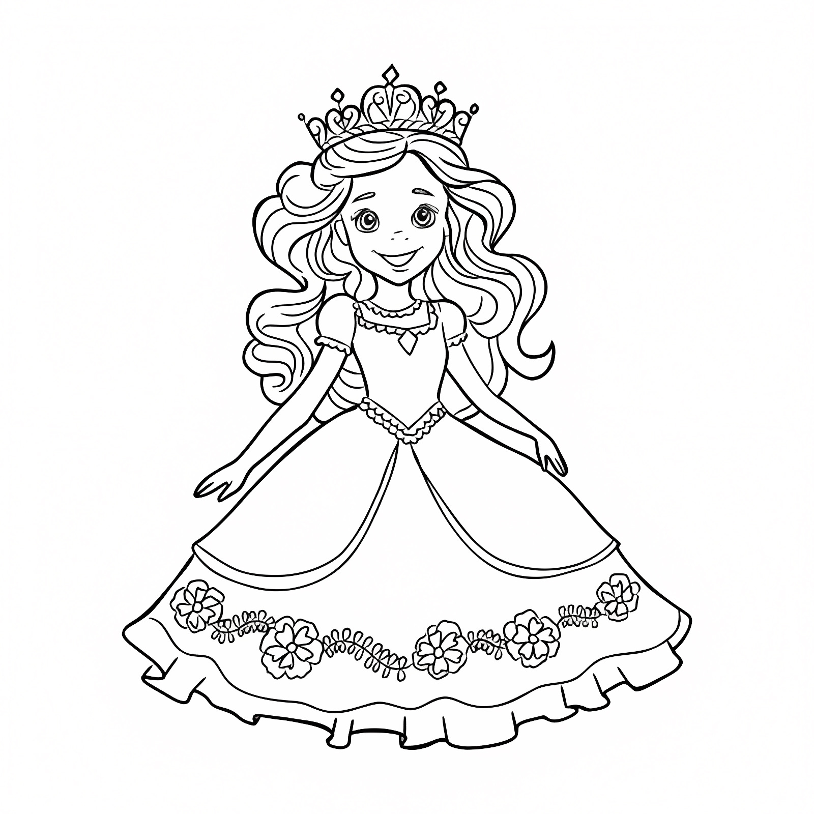 Petite princesse — Coloriage à imprimer gratuit