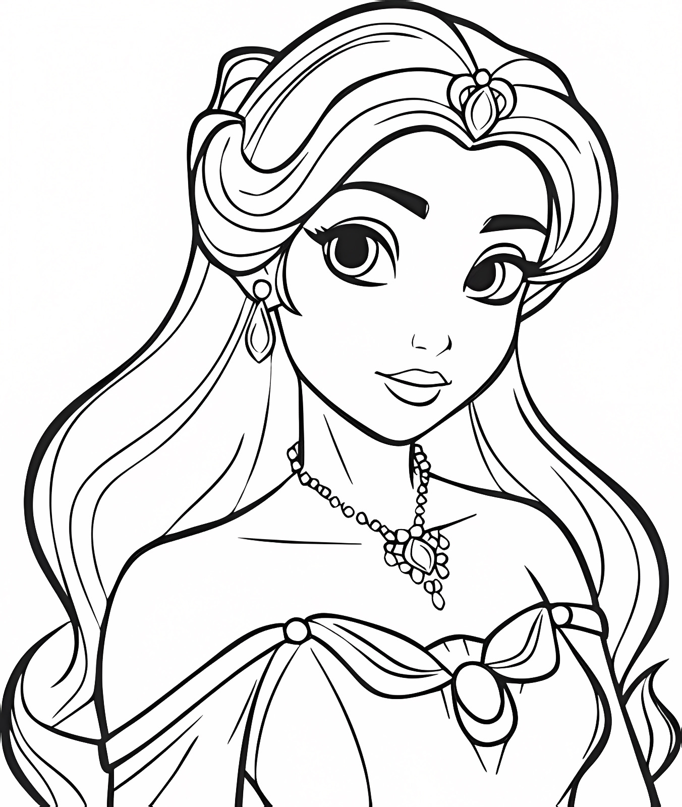 Belle princesse — Coloriage à imprimer gratuit
