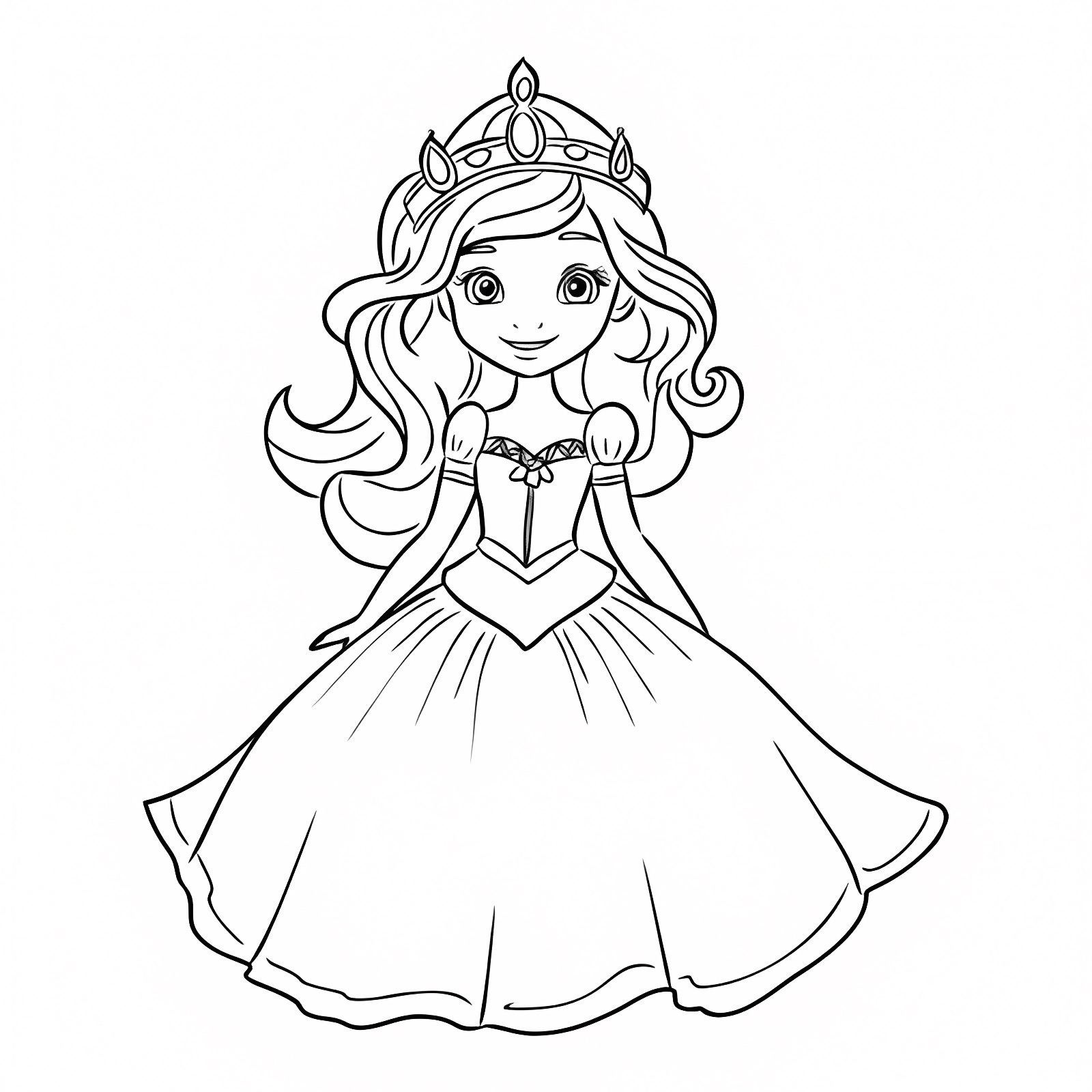 Petite princesse — Coloriage à imprimer gratuit