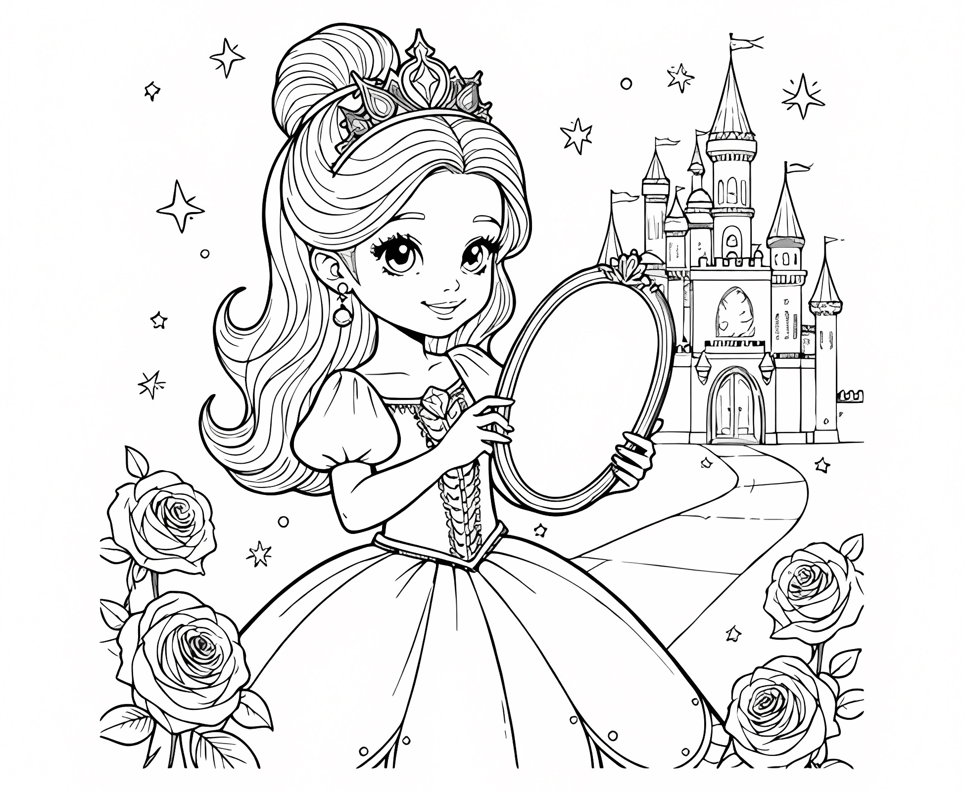 Belle princesse — Coloriage à imprimer gratuit