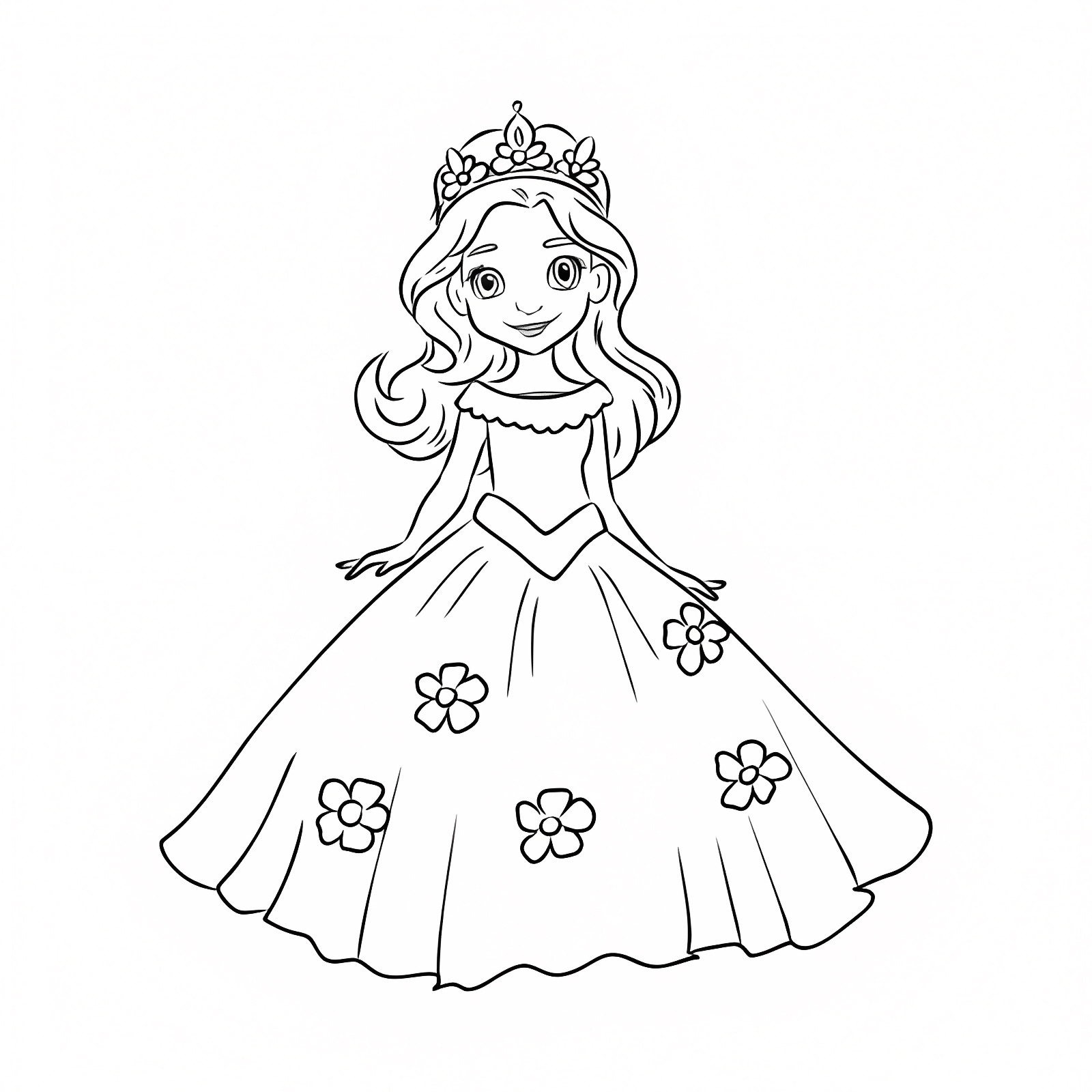 Petite princesse — Coloriage à imprimer gratuit