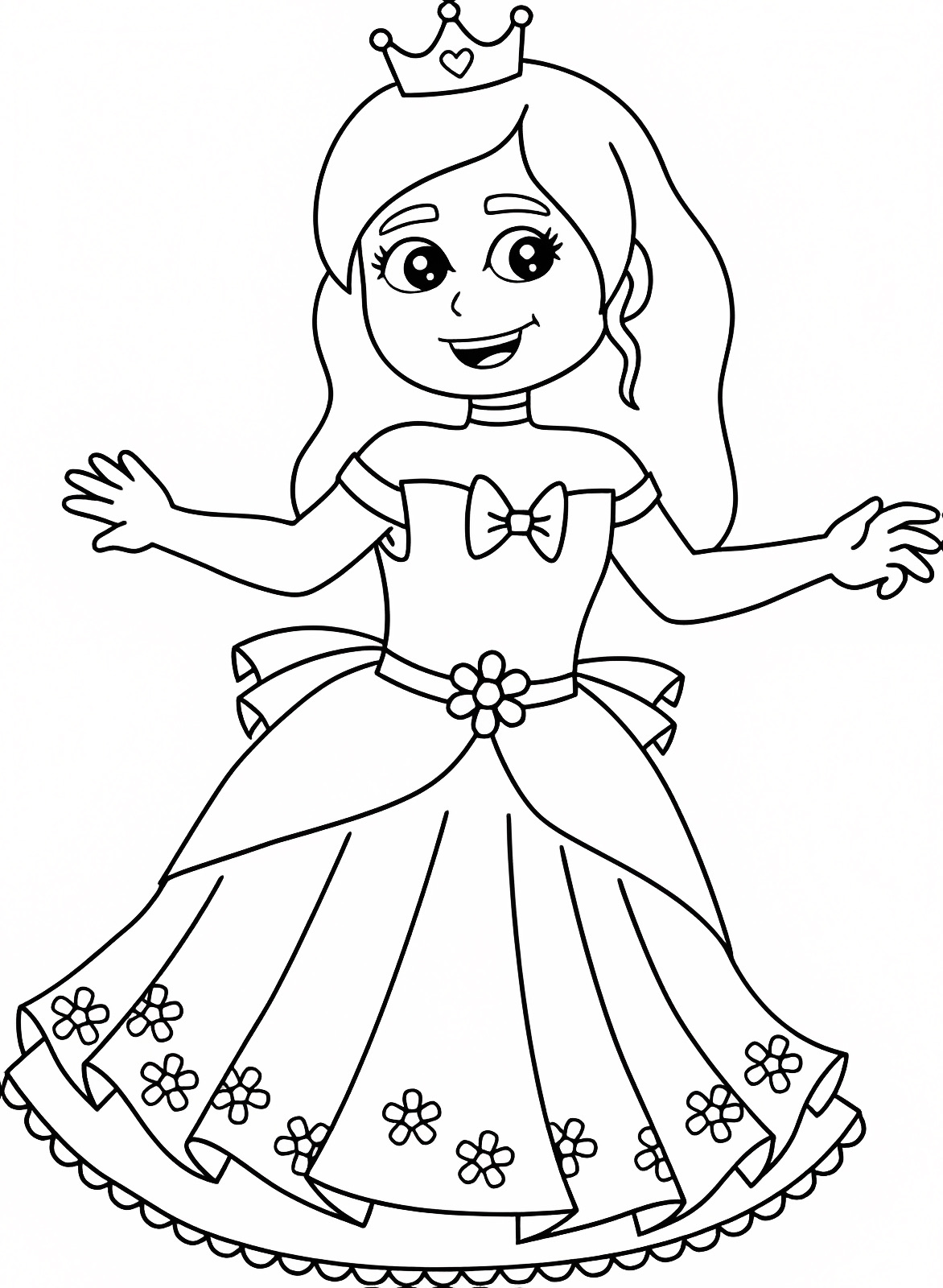 Princesse au balcon — Coloriage à imprimer gratuit