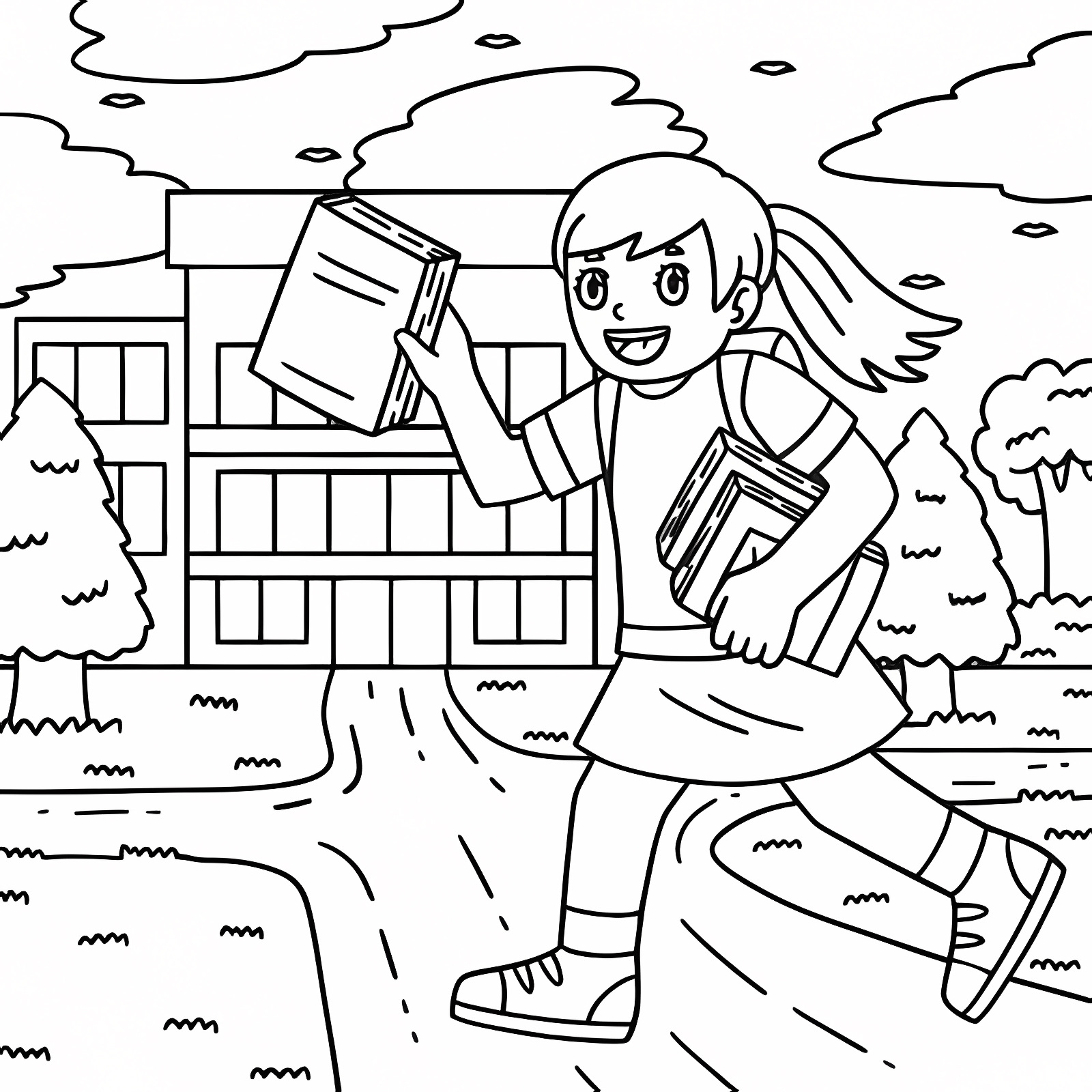 Cartable de rentrée — Coloriage à imprimer gratuit