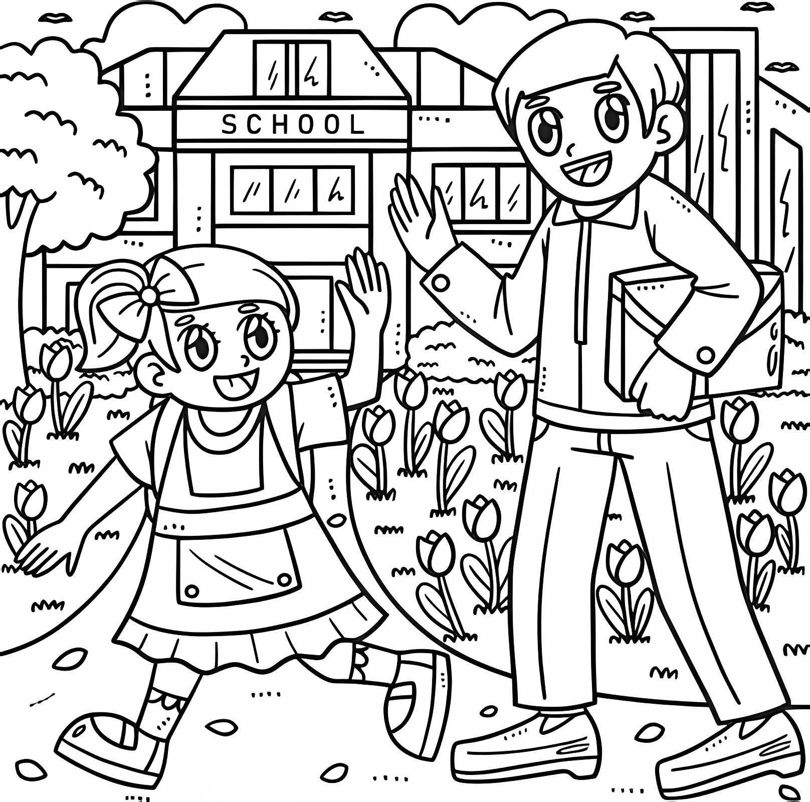 Cartable de rentrée — Coloriage à imprimer gratuit