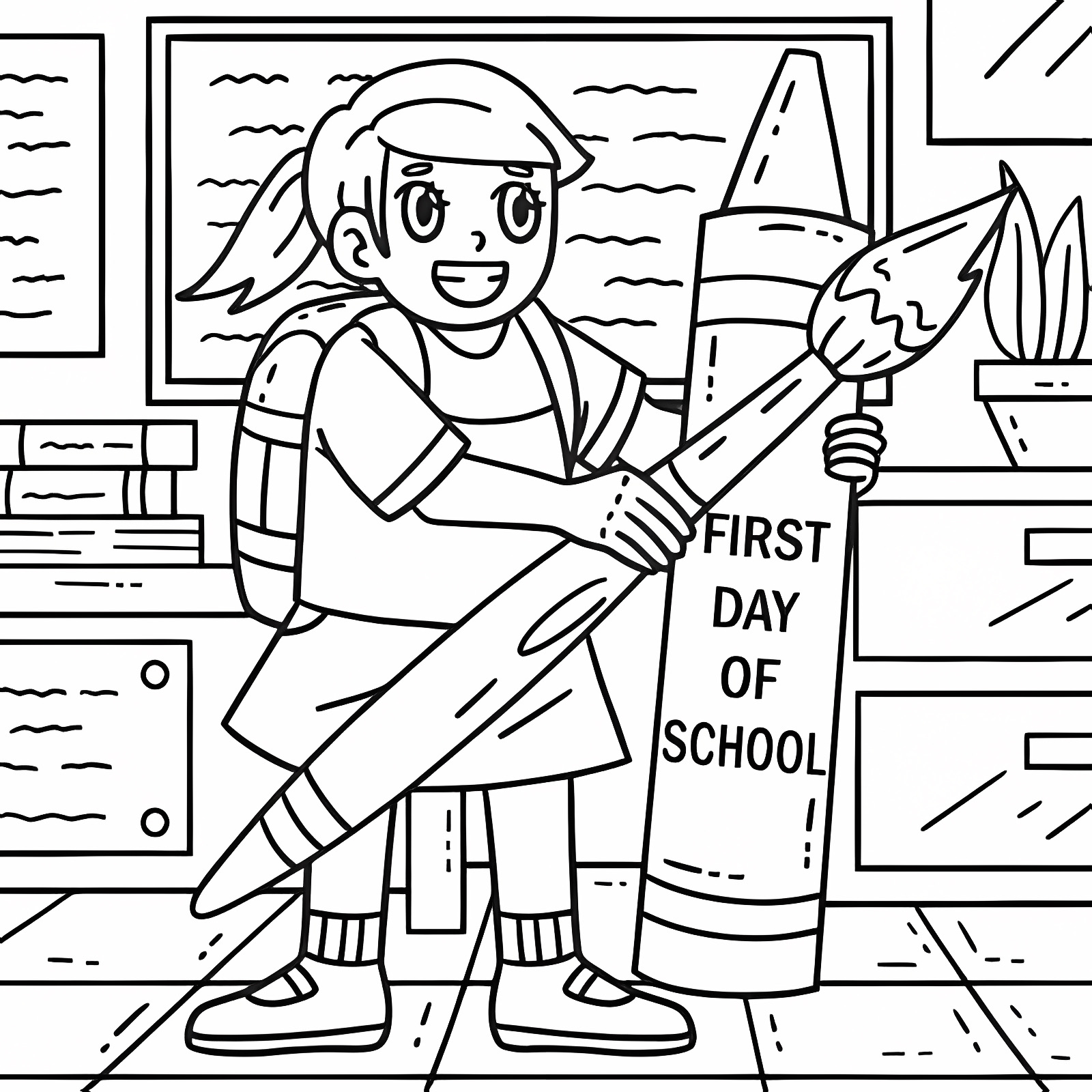 School bus — Free printable coloring page