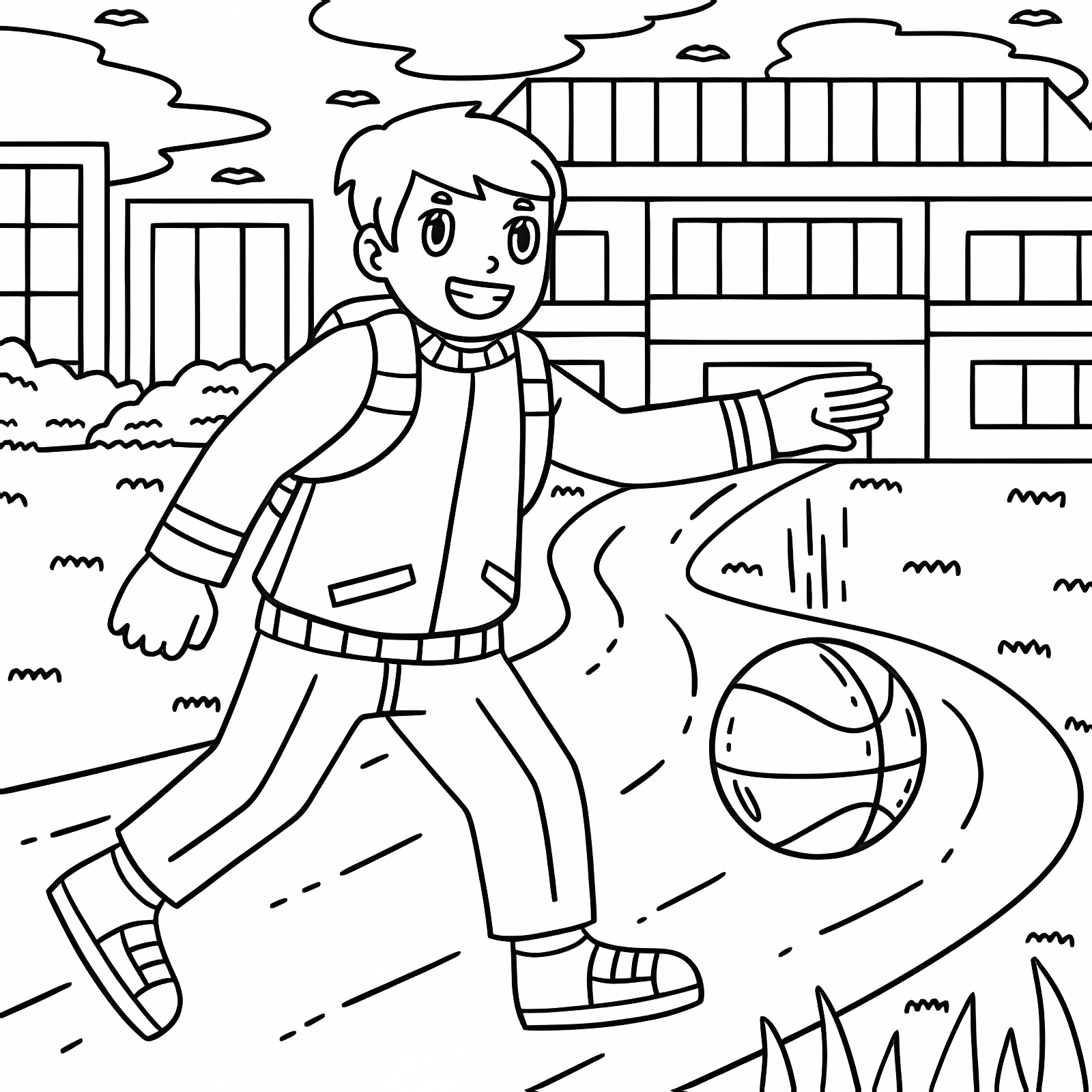 Cartable de rentrée — Coloriage à imprimer gratuit