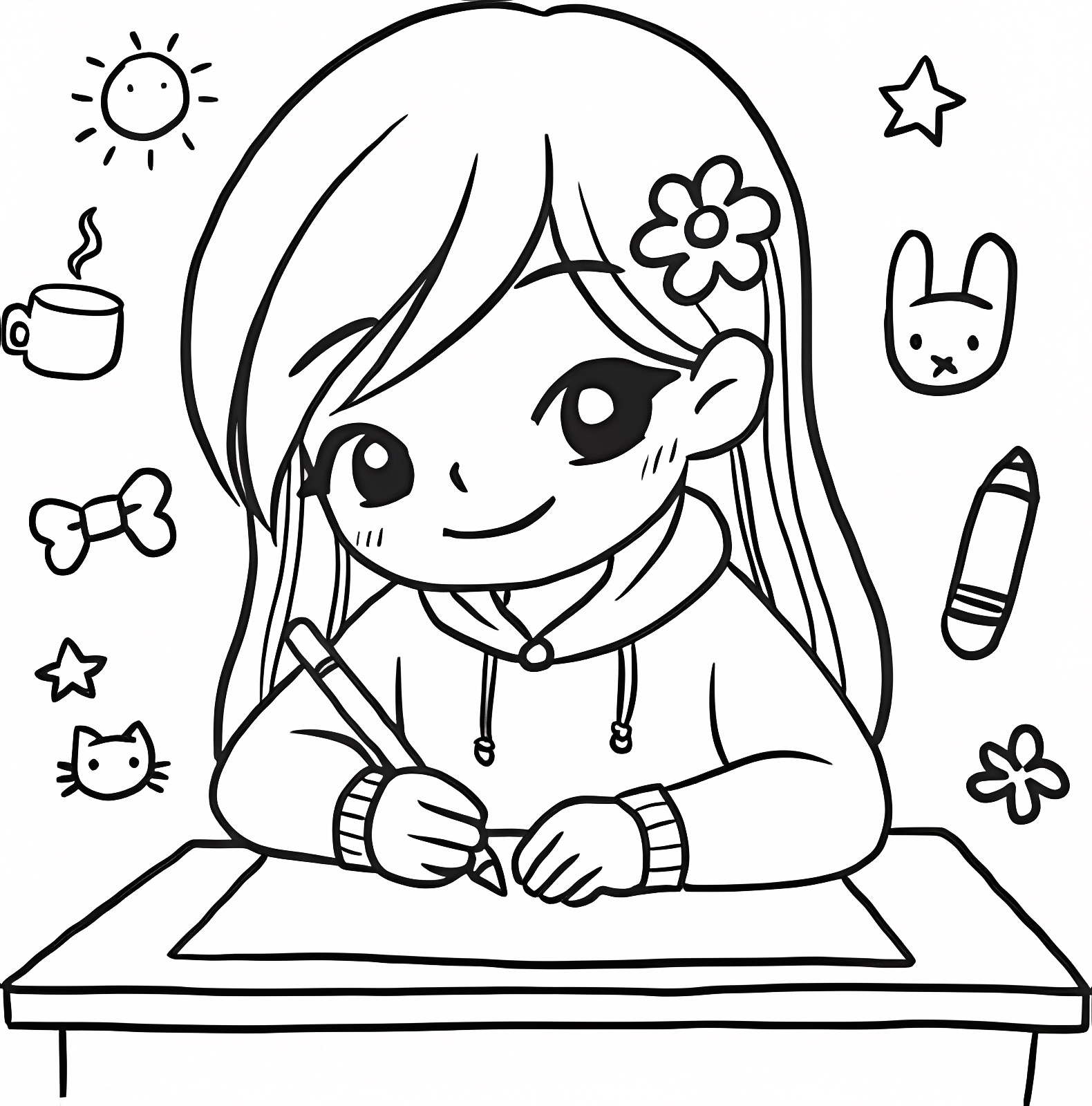 Salle de classe — Coloriage à imprimer gratuit