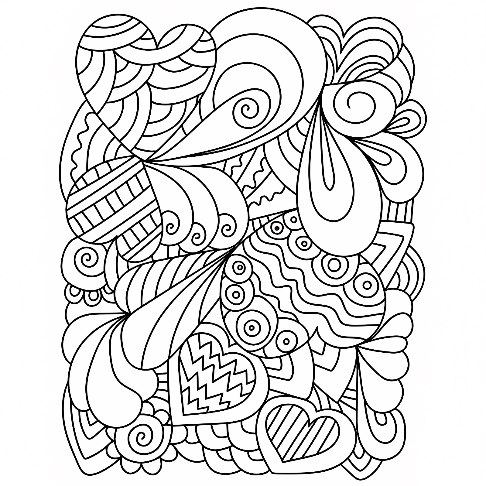 Valentine's card — Free printable coloring page