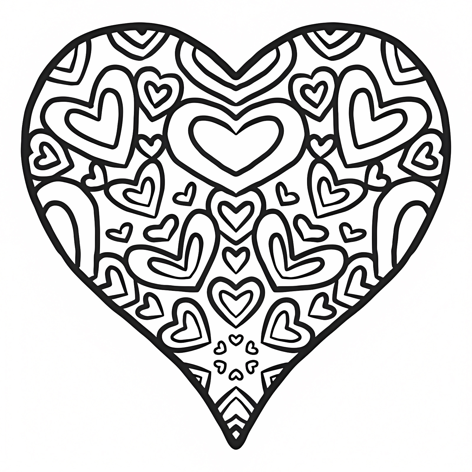 Cœur d'amour — Coloriage à imprimer gratuit