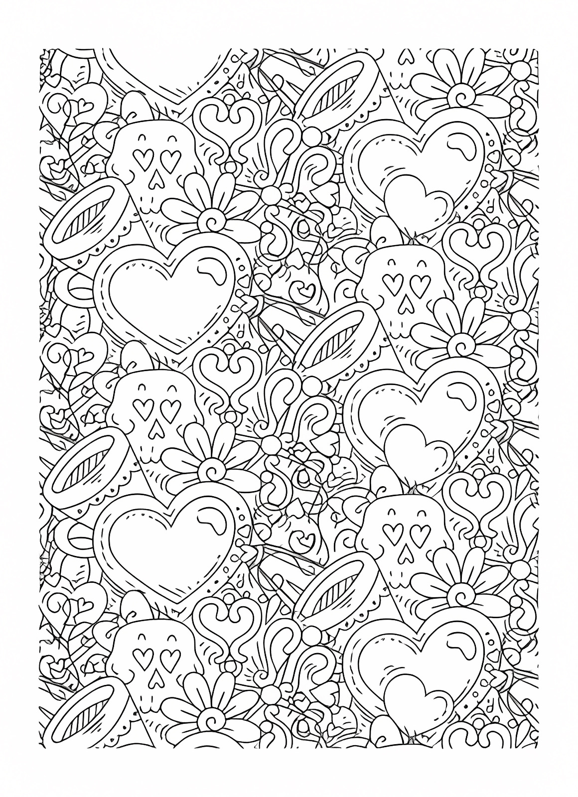 Valentine's card — Free printable coloring page