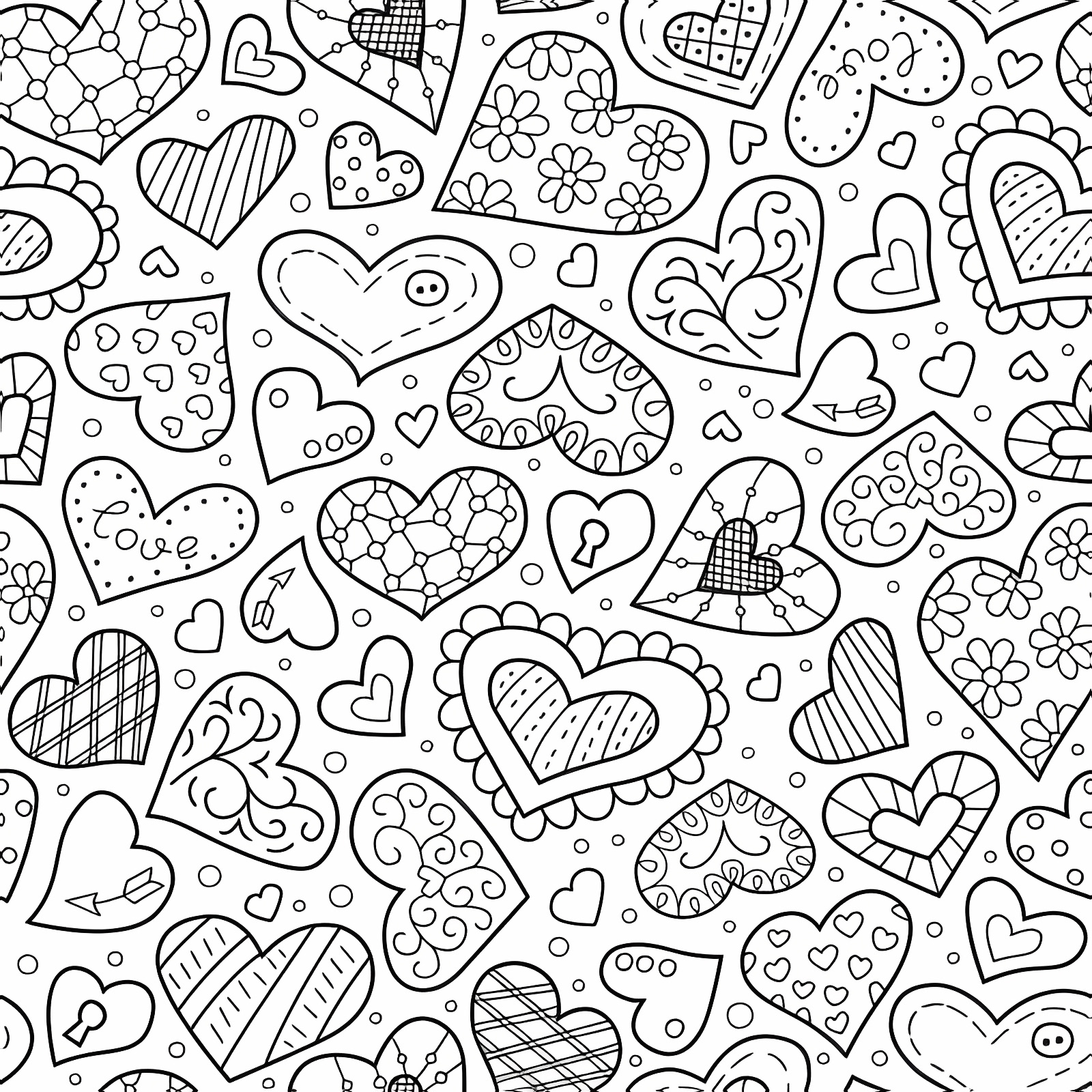 Lettre d'amour — Coloriage à imprimer gratuit