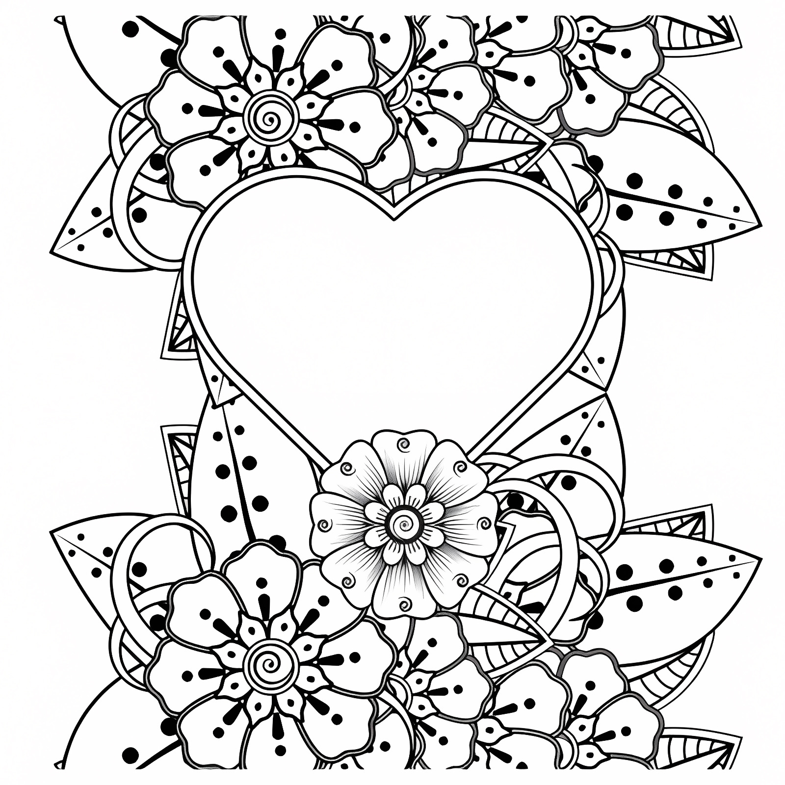 Cœur d'amour — Coloriage à imprimer gratuit