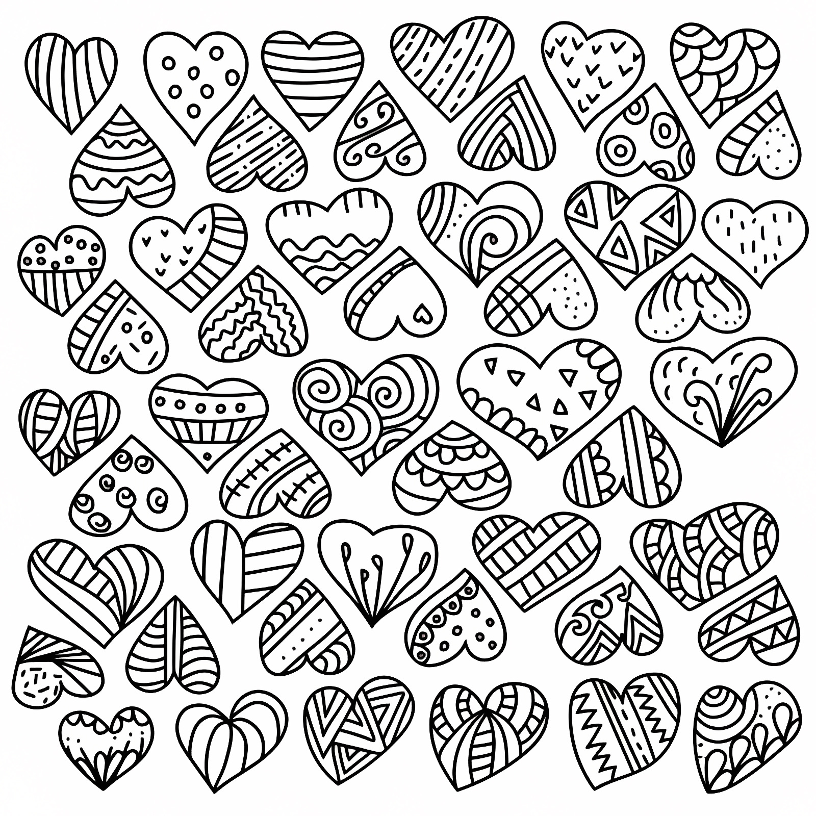Valentine's card — Free printable coloring page