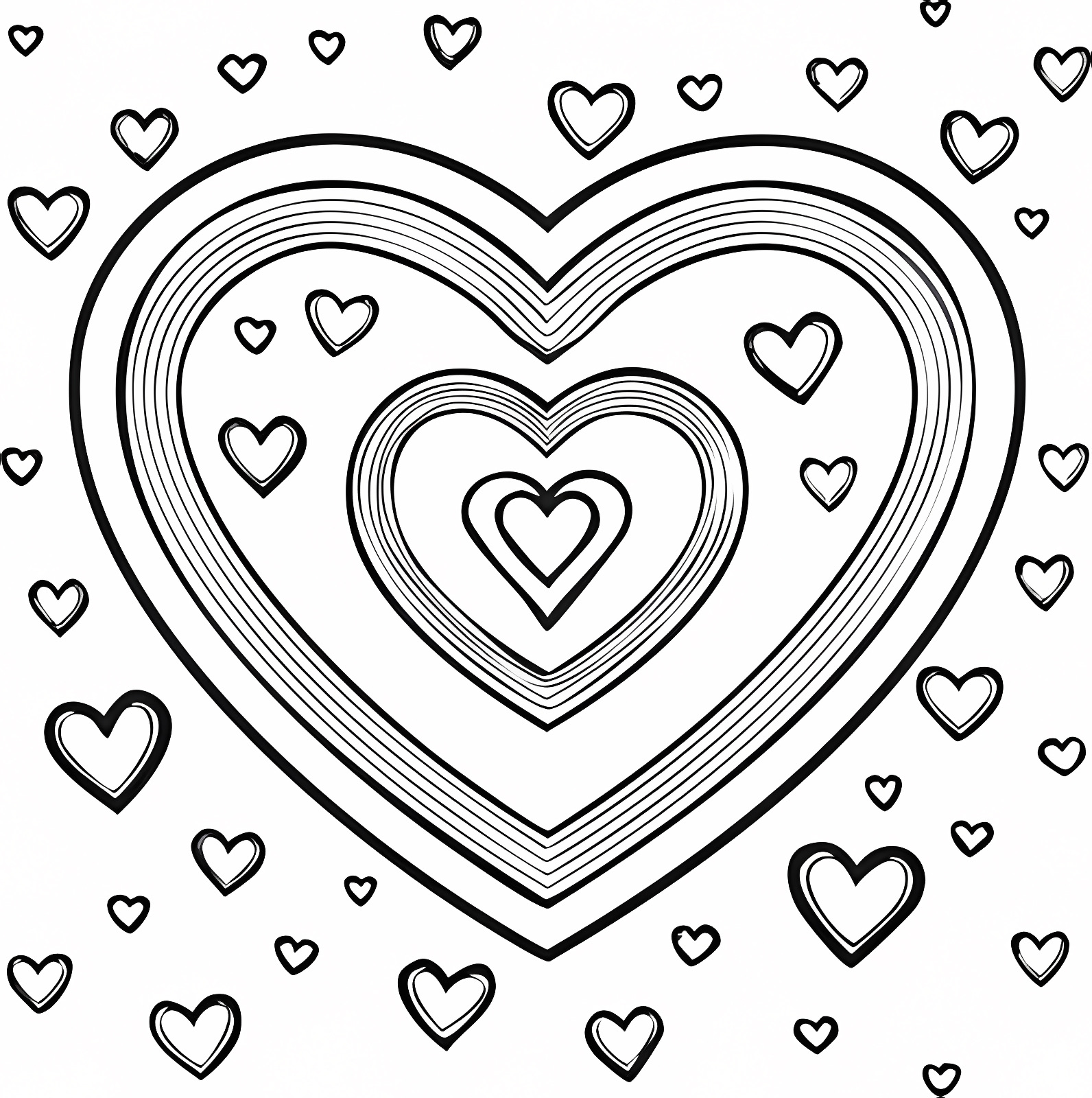 Cœurs entrelacés — Coloriage à imprimer gratuit