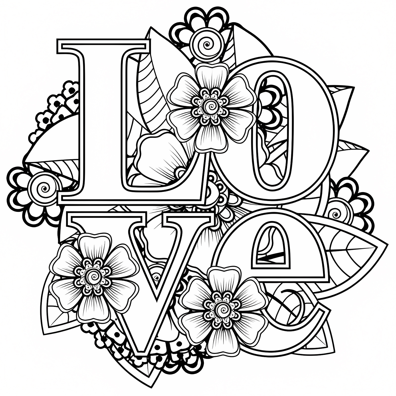 Love dove — Free printable coloring page