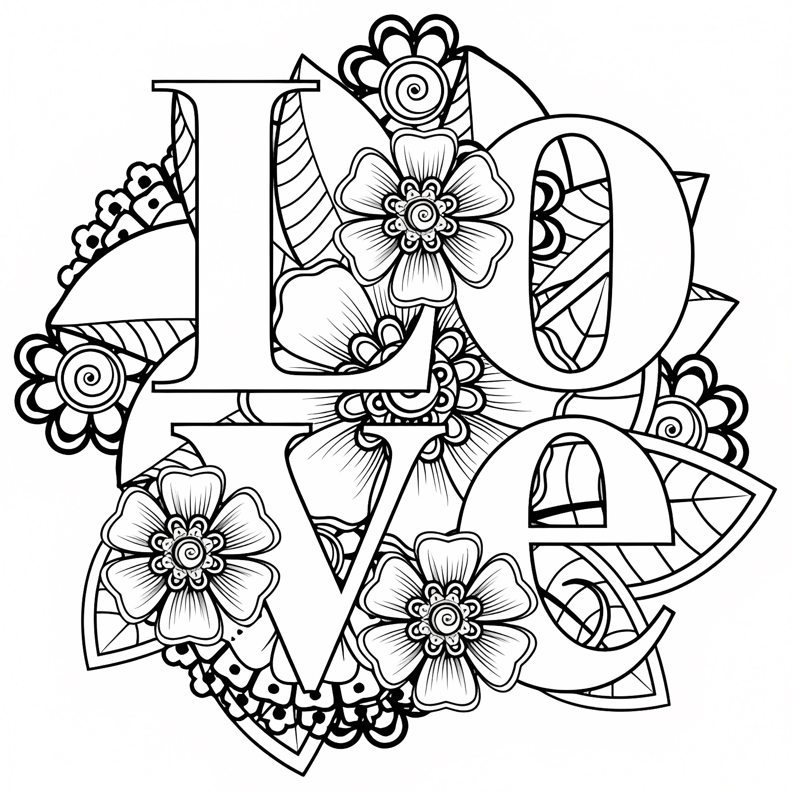 Rose bouquet — Free printable coloring page