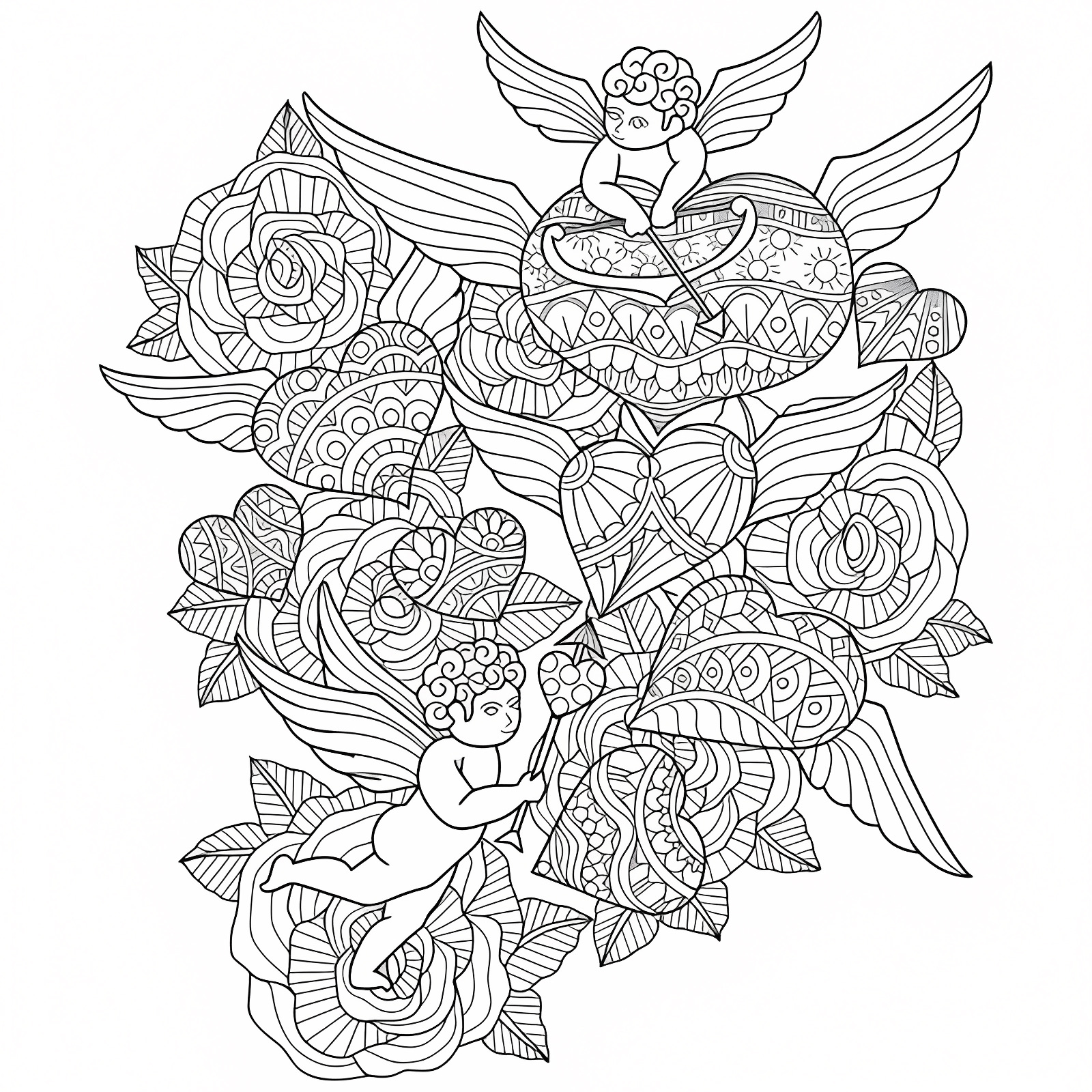 Valentine's card — Free printable coloring page