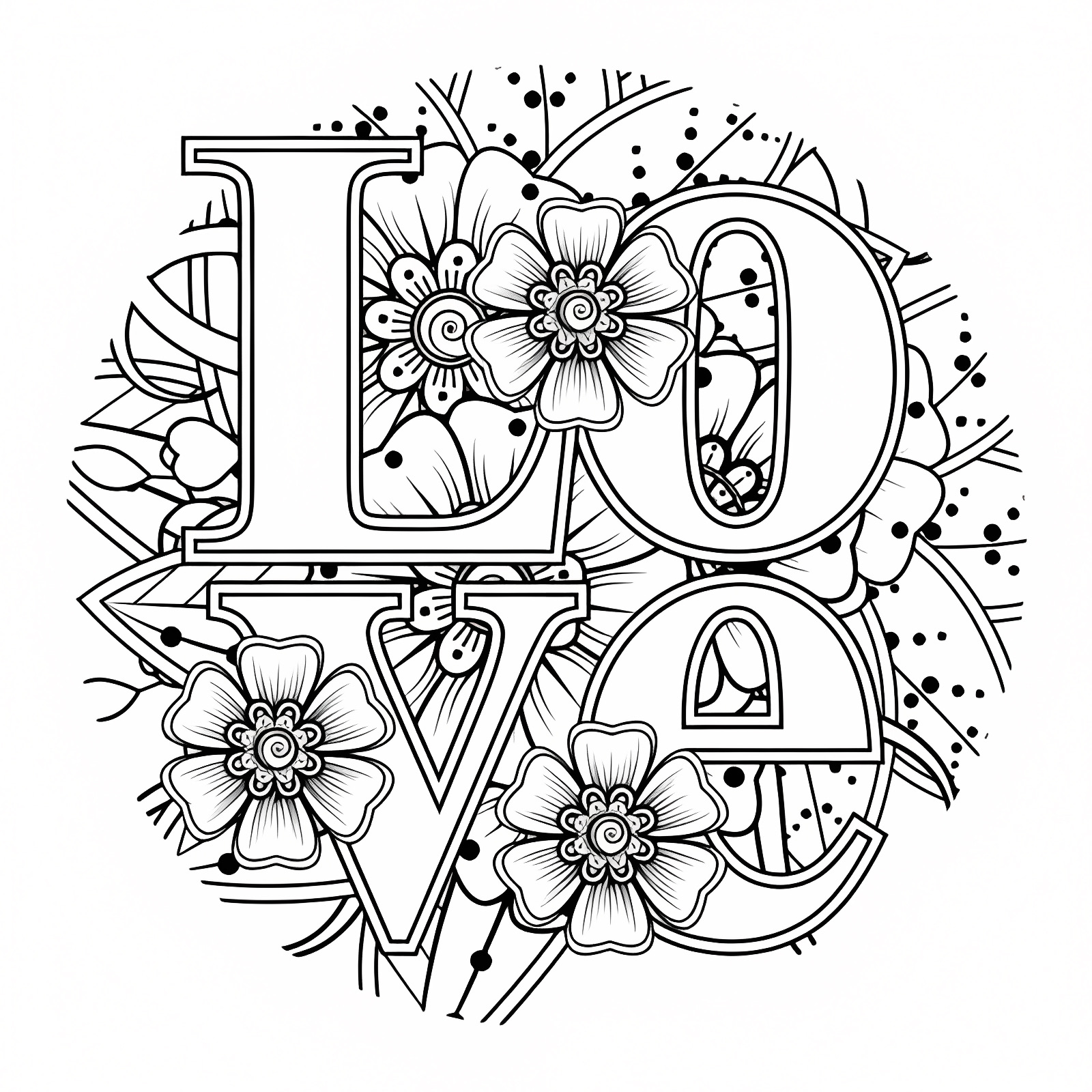 Cœur d'amour — Coloriage à imprimer gratuit