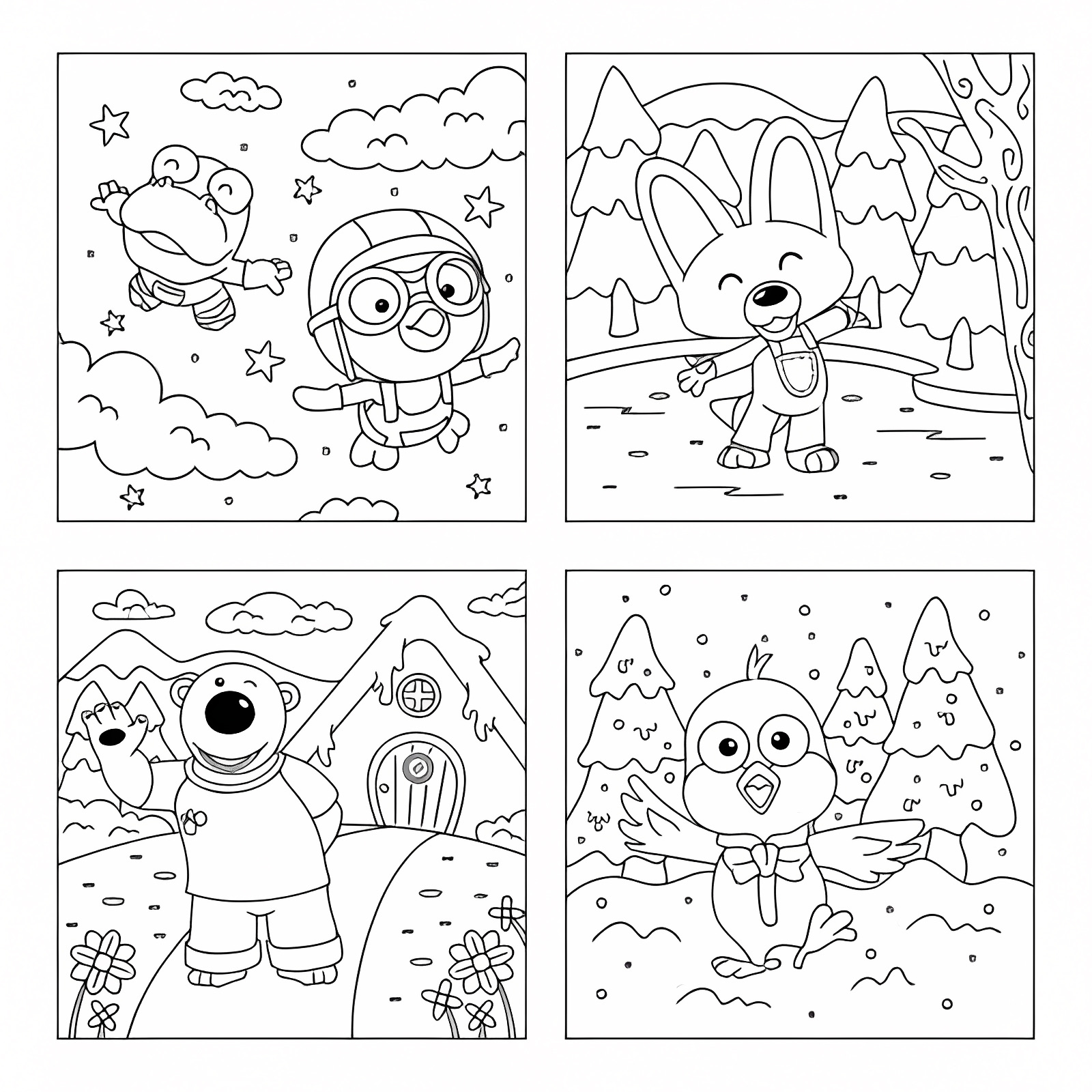 Animaux mignons à colorier — Coloriage à imprimer gratuit