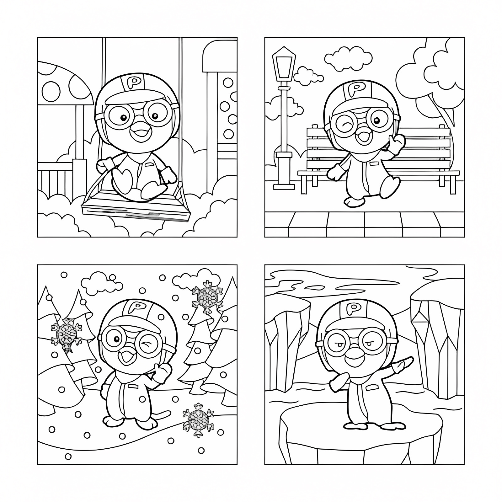 Bébé animaux mignons — Coloriage à imprimer gratuit