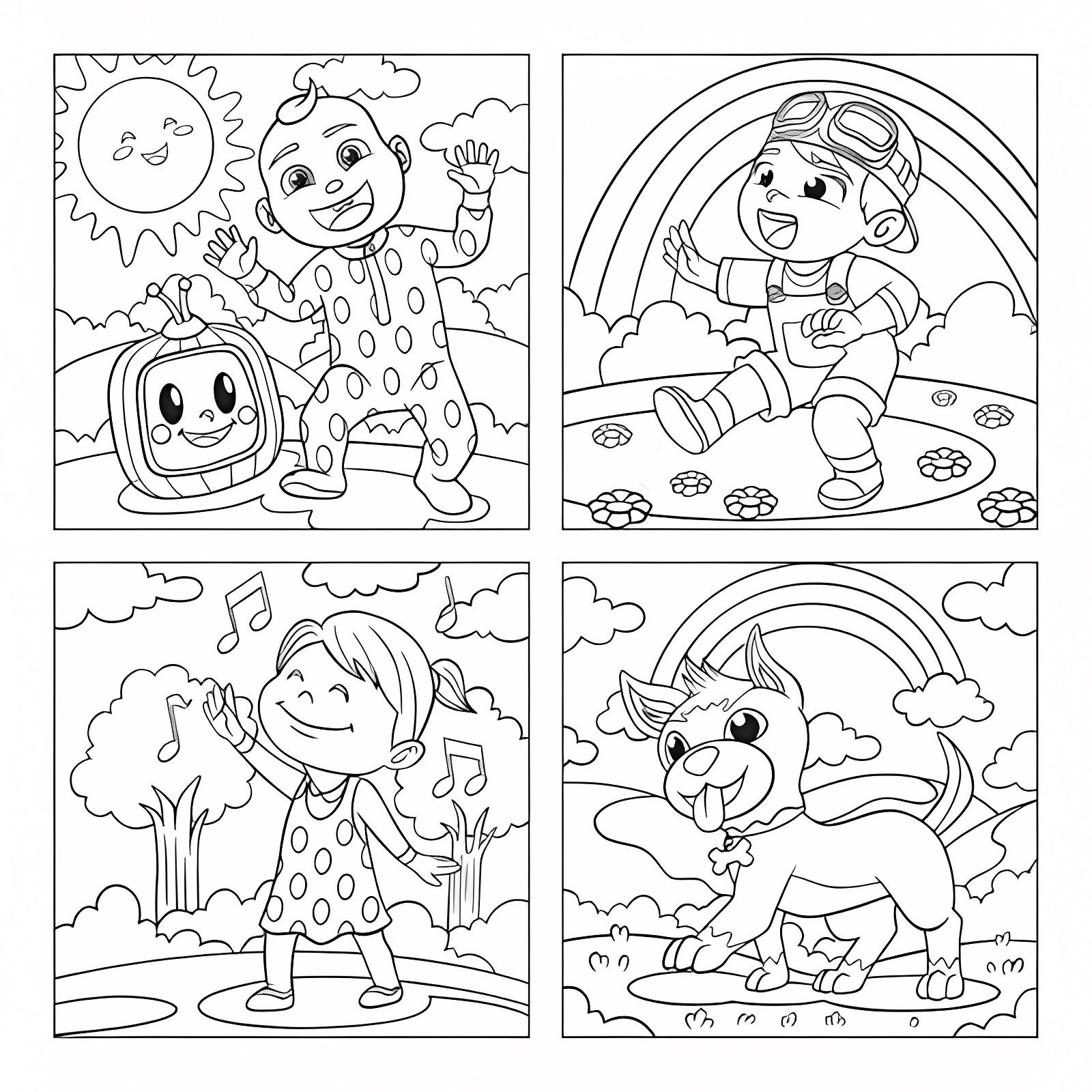Petit manchot et ses amis — Coloriage à imprimer gratuit