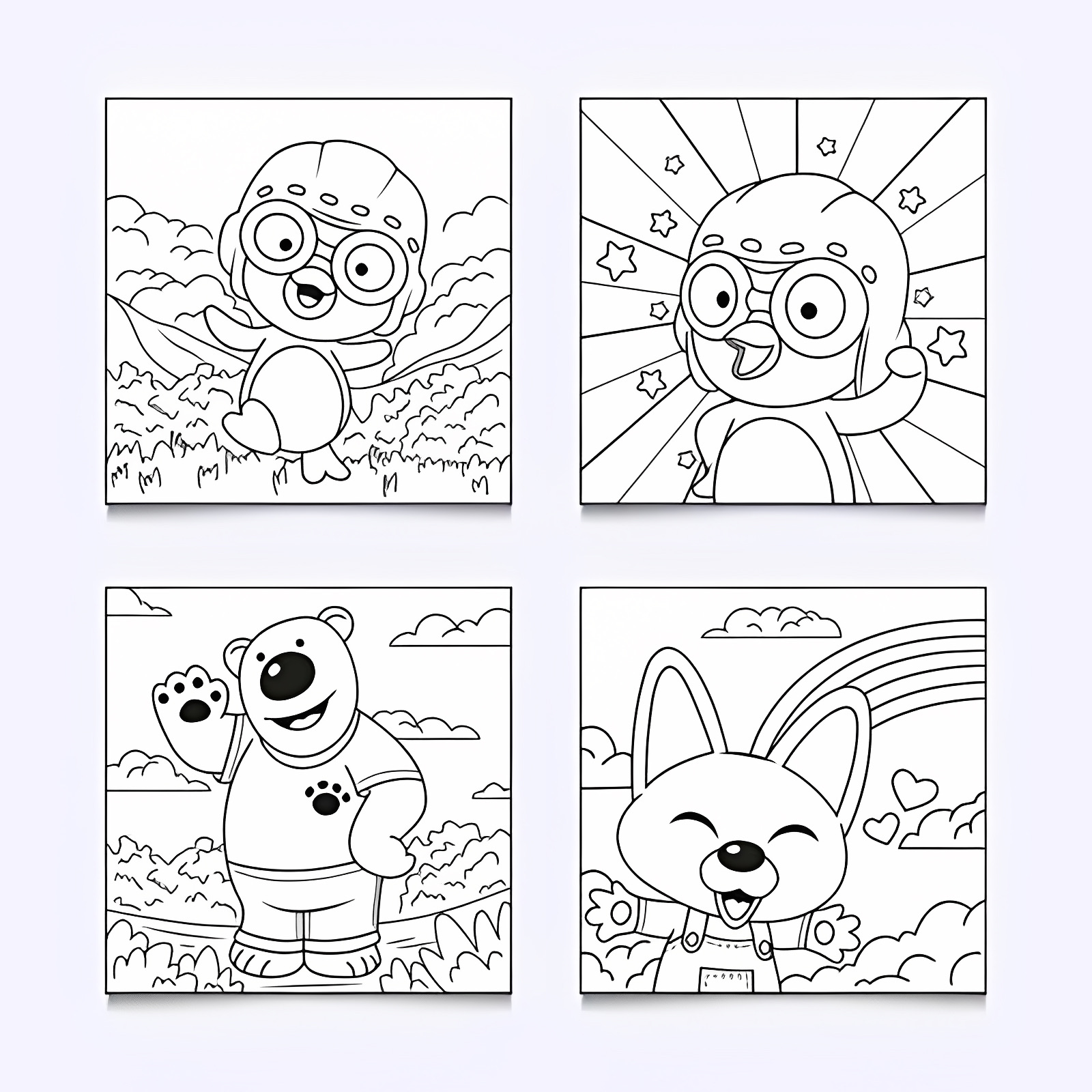 Animaux mignons à colorier — Coloriage à imprimer gratuit