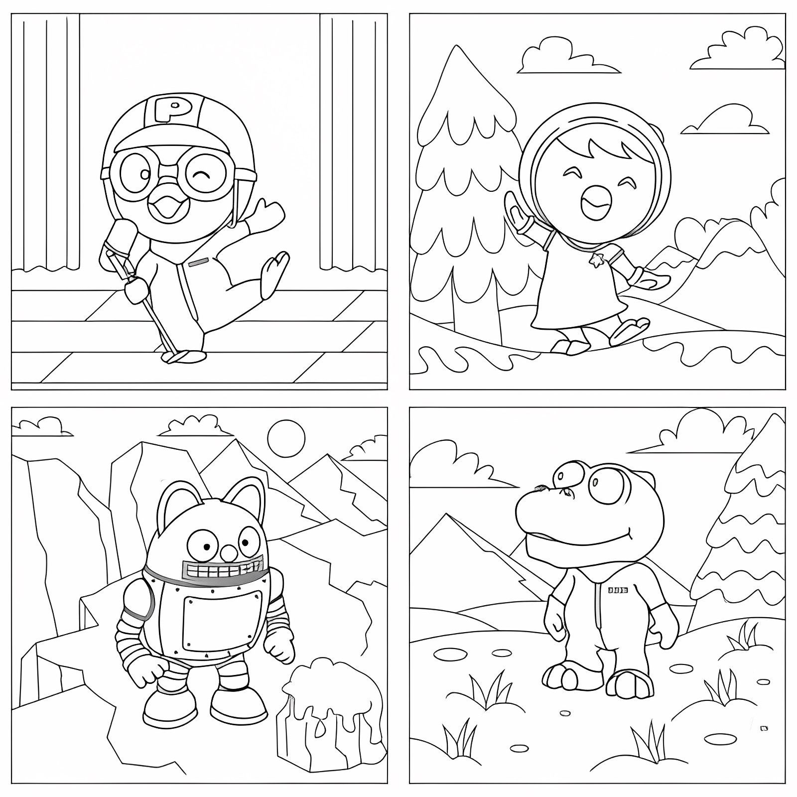 Bébé animaux mignons — Coloriage à imprimer gratuit