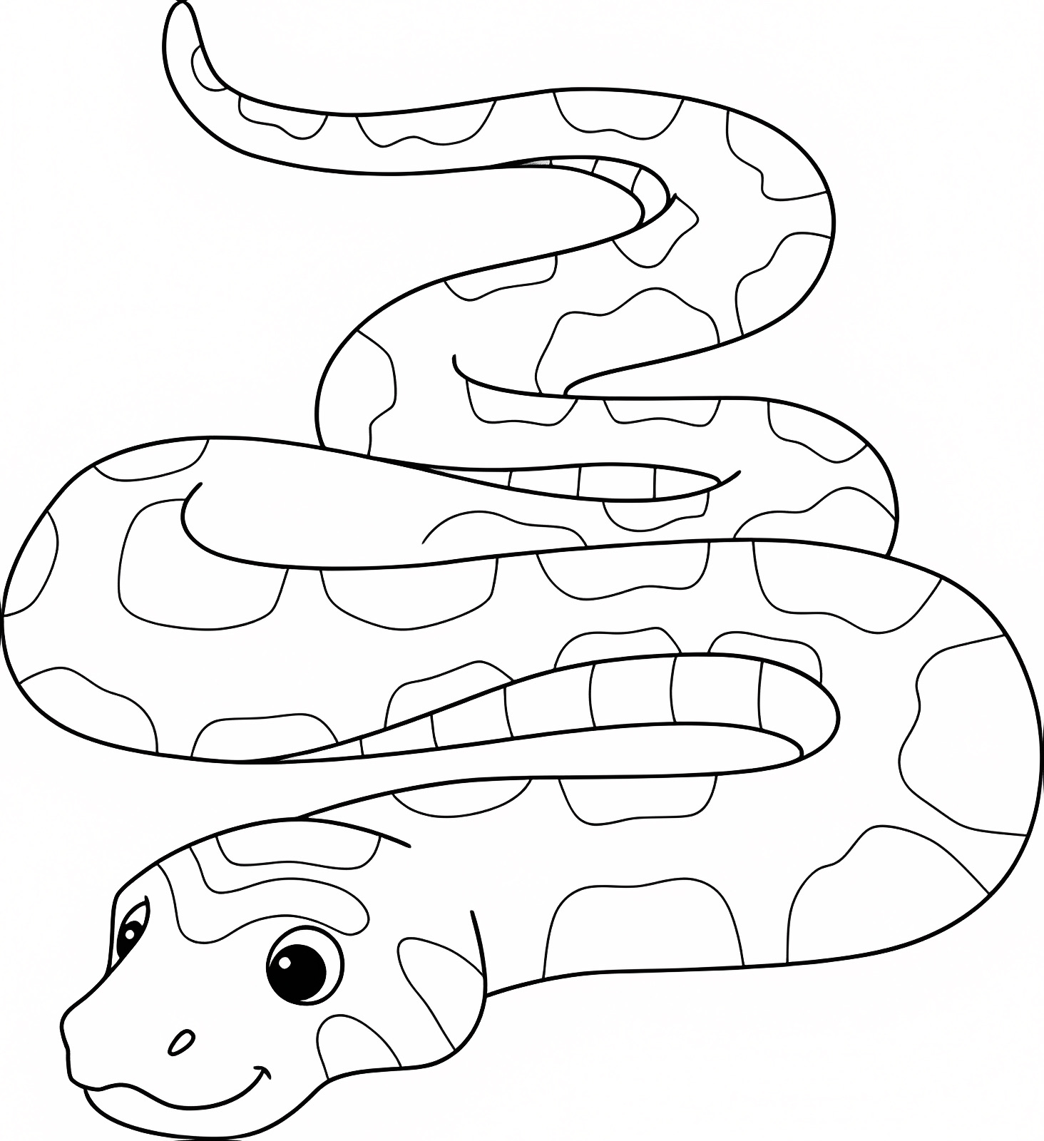 Serpent souriant — Coloriage à imprimer gratuit