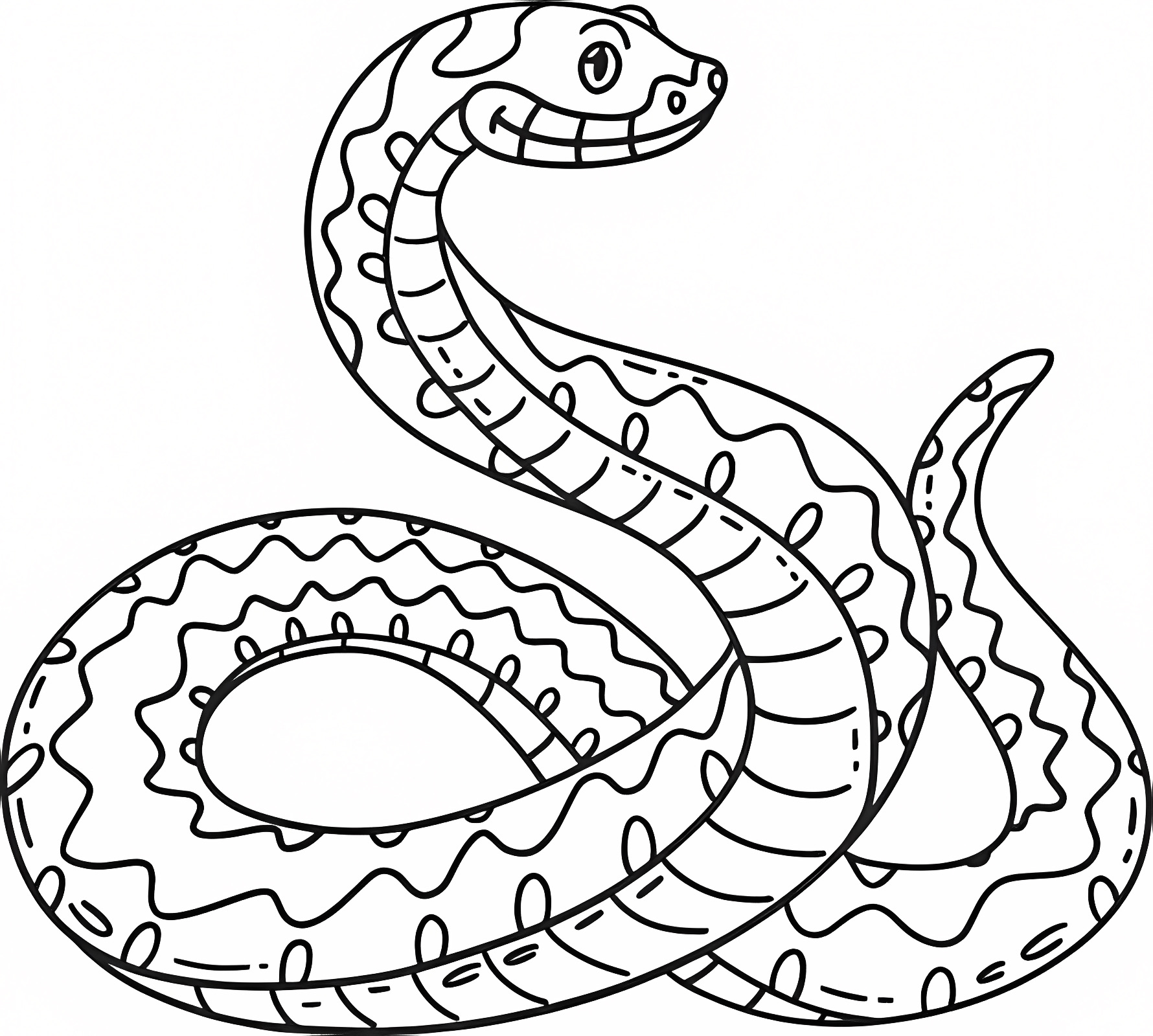 Serpent coloré — Coloriage à imprimer gratuit