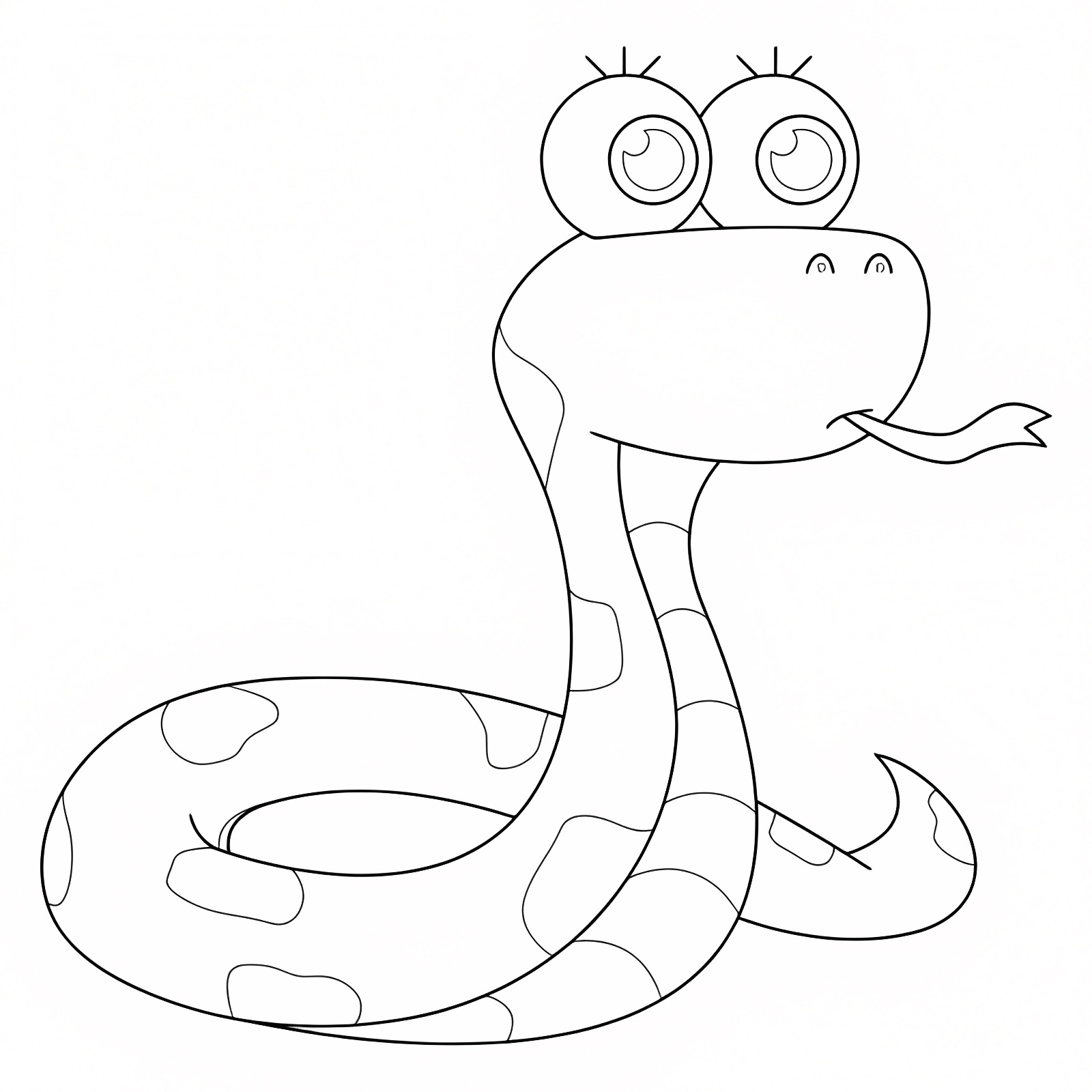 Serpent rigolo — Coloriage à imprimer gratuit