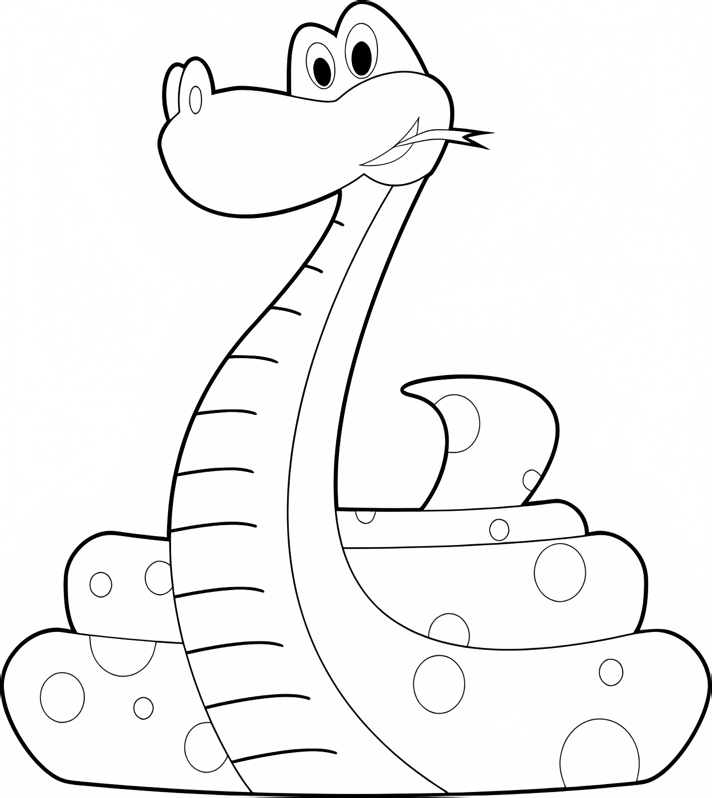 Serpent souriant — Coloriage à imprimer gratuit