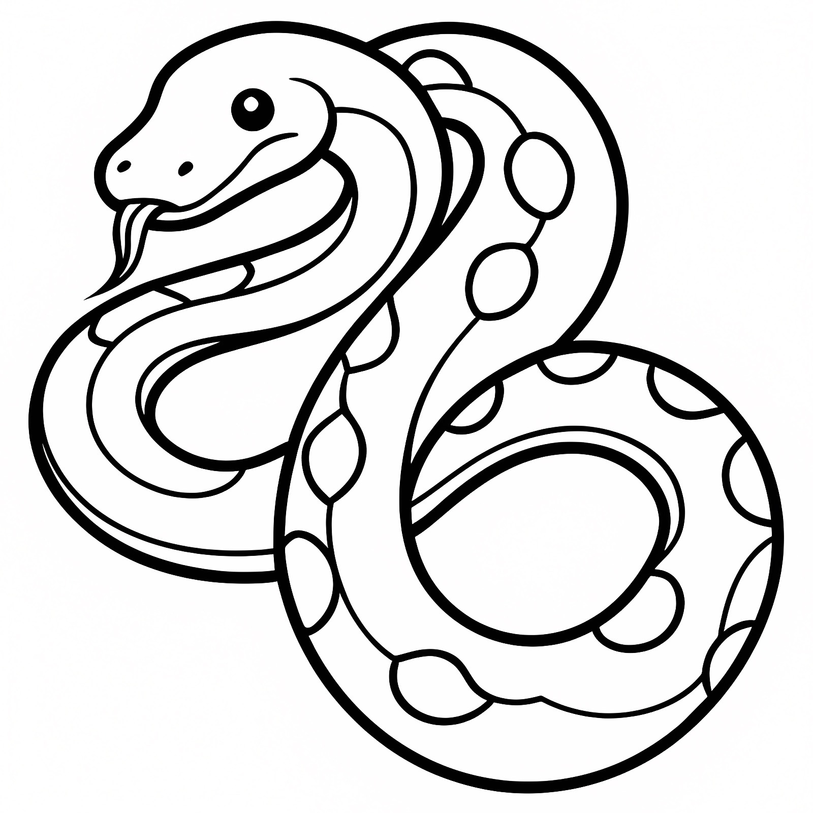 Serpent ondulant — Coloriage à imprimer gratuit