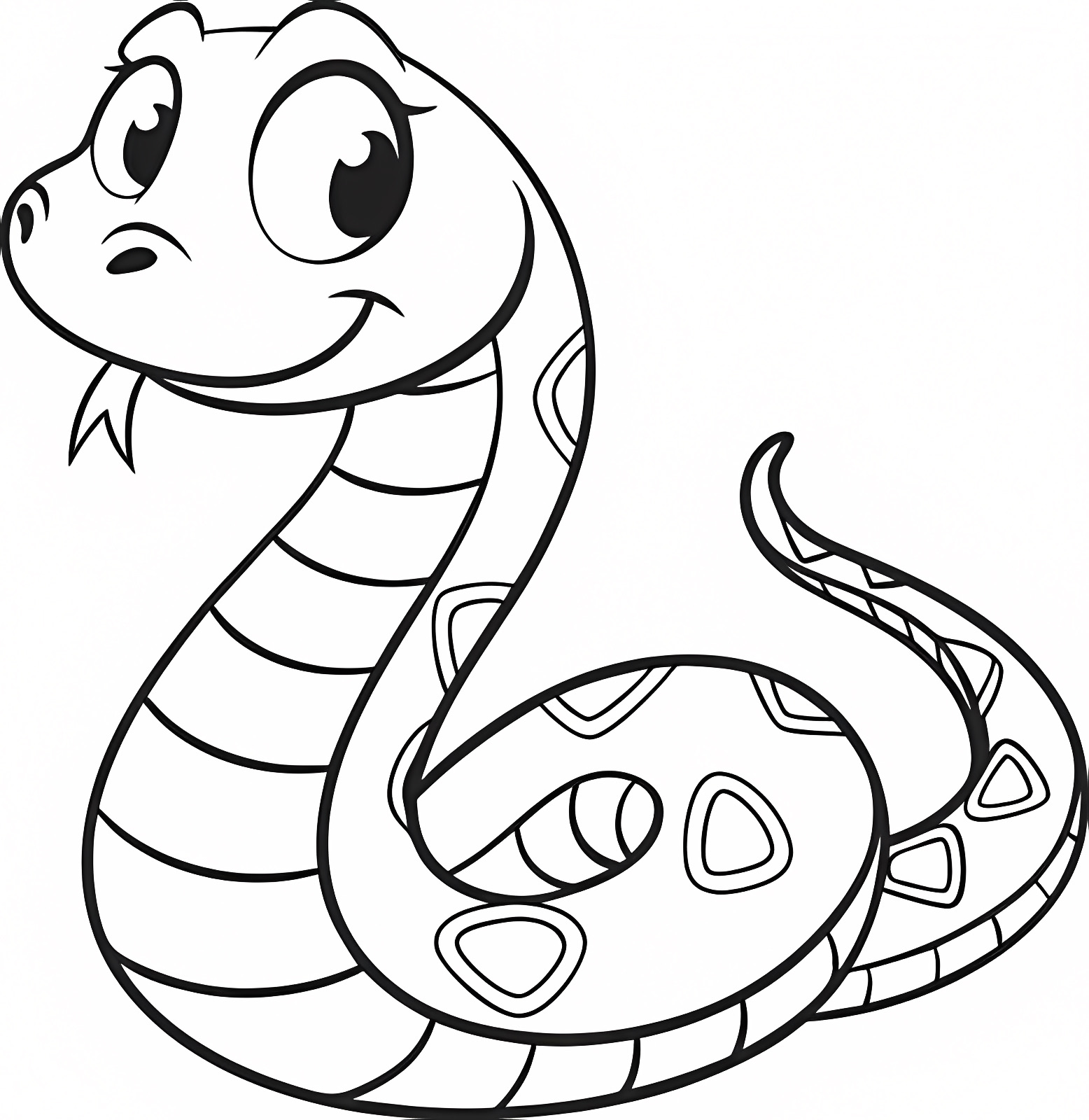 Serpent curieux — Coloriage à imprimer gratuit