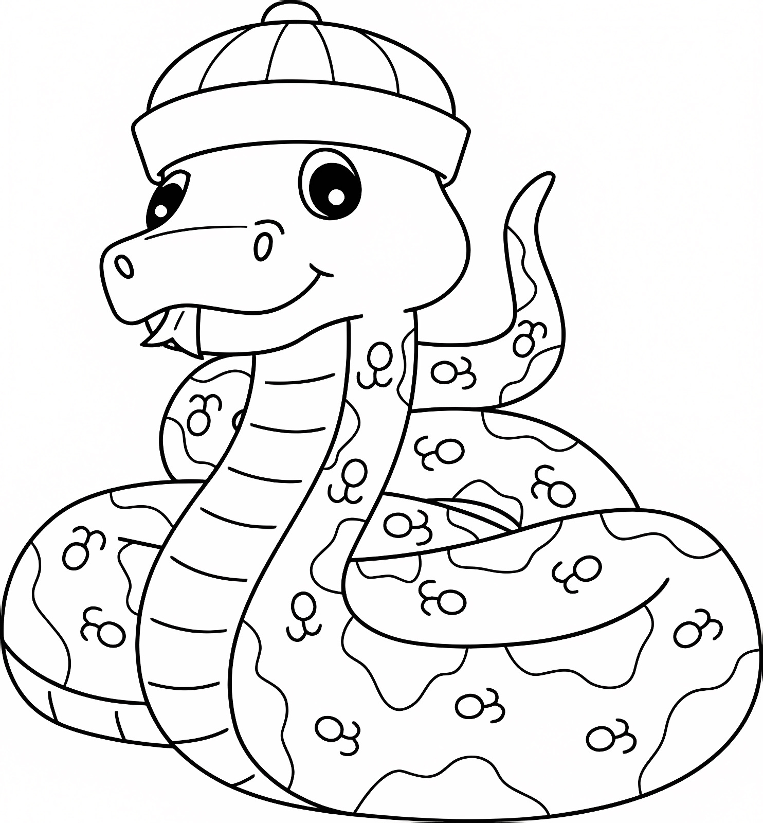 Serpent mignon — Coloriage à imprimer gratuit