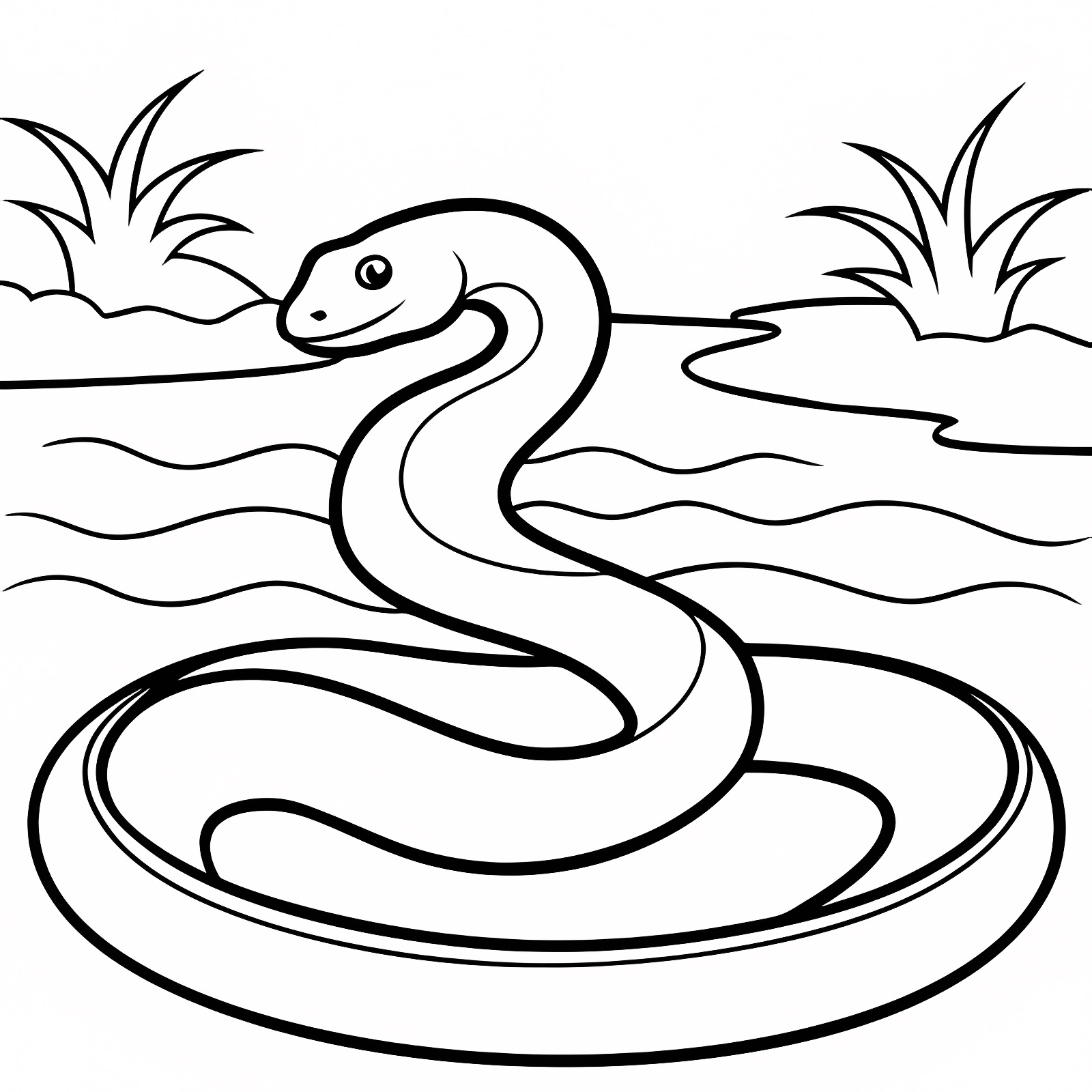 Serpent souriant — Coloriage à imprimer gratuit
