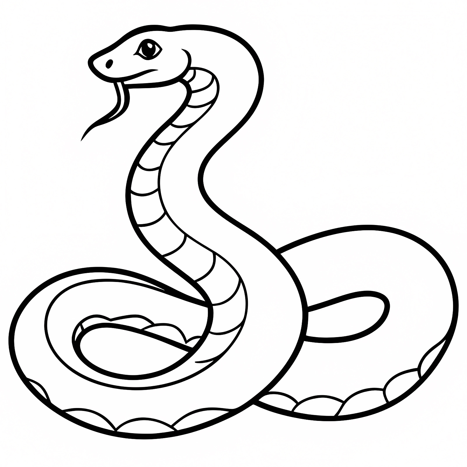 Serpent ondulant — Coloriage à imprimer gratuit