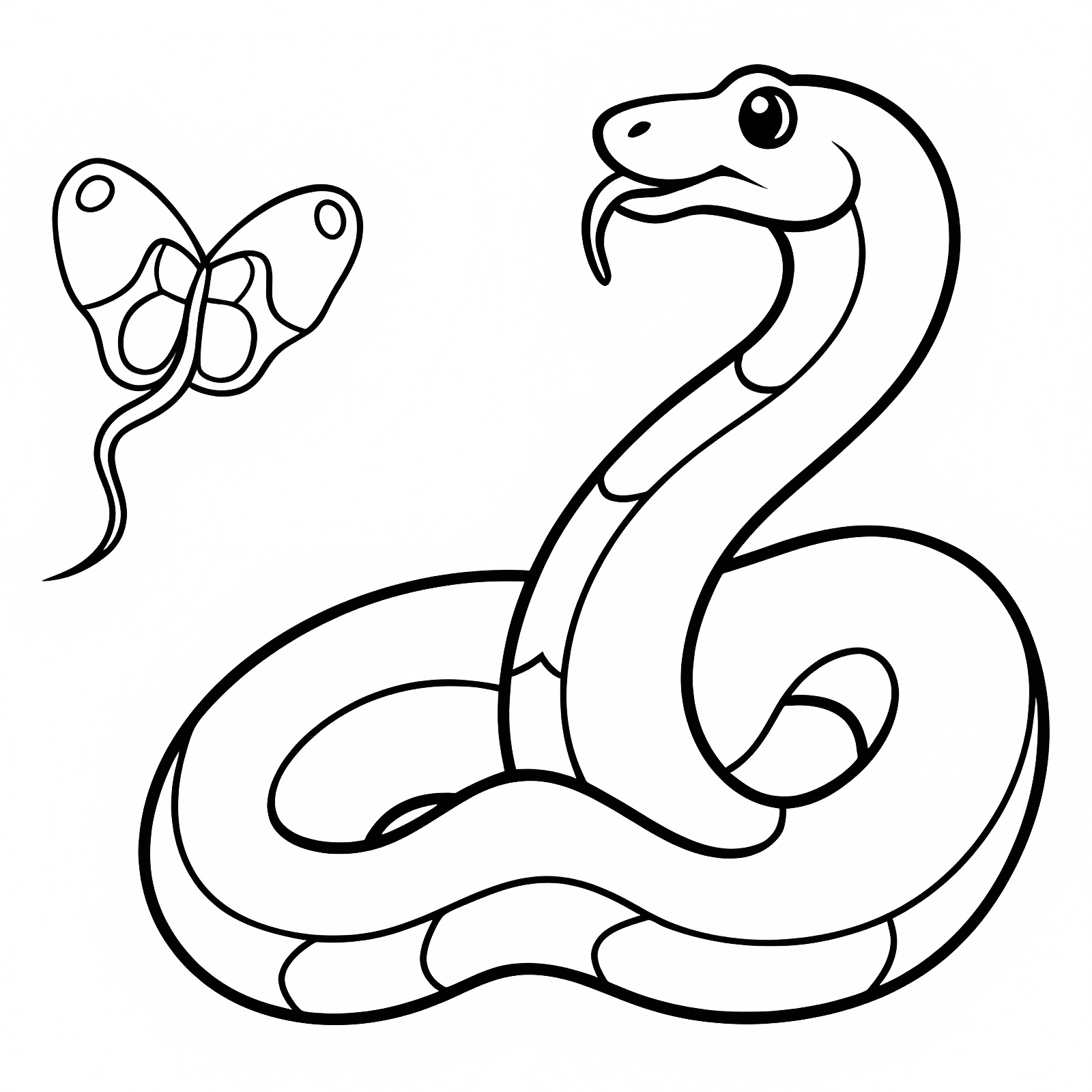 Serpent curieux — Coloriage à imprimer gratuit