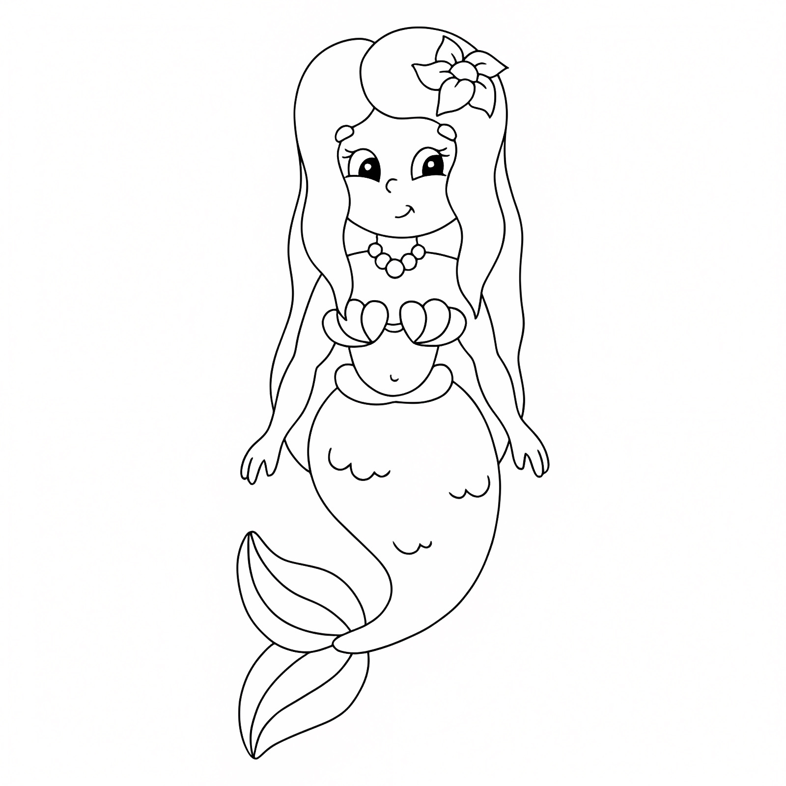 Petite sirène — Coloriage à imprimer gratuit