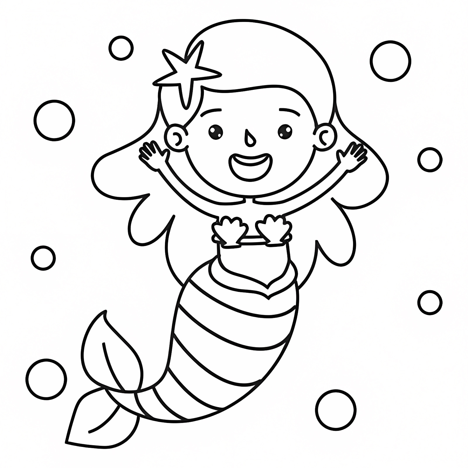 Petite sirène — Coloriage à imprimer gratuit