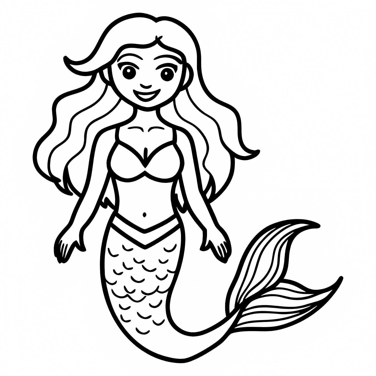 Sirène magique — Coloriage à imprimer gratuit