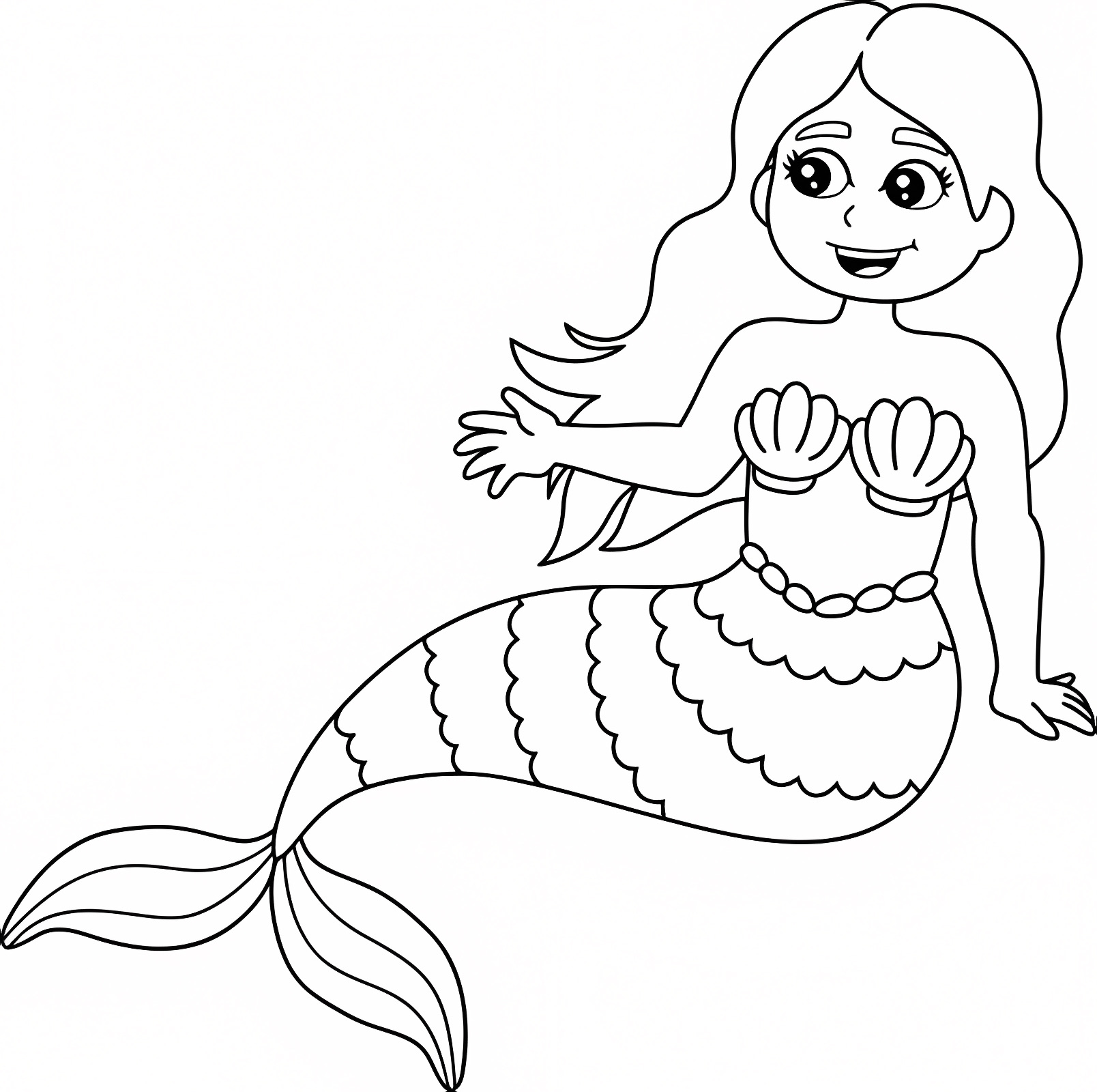 Sirène magique — Coloriage à imprimer gratuit