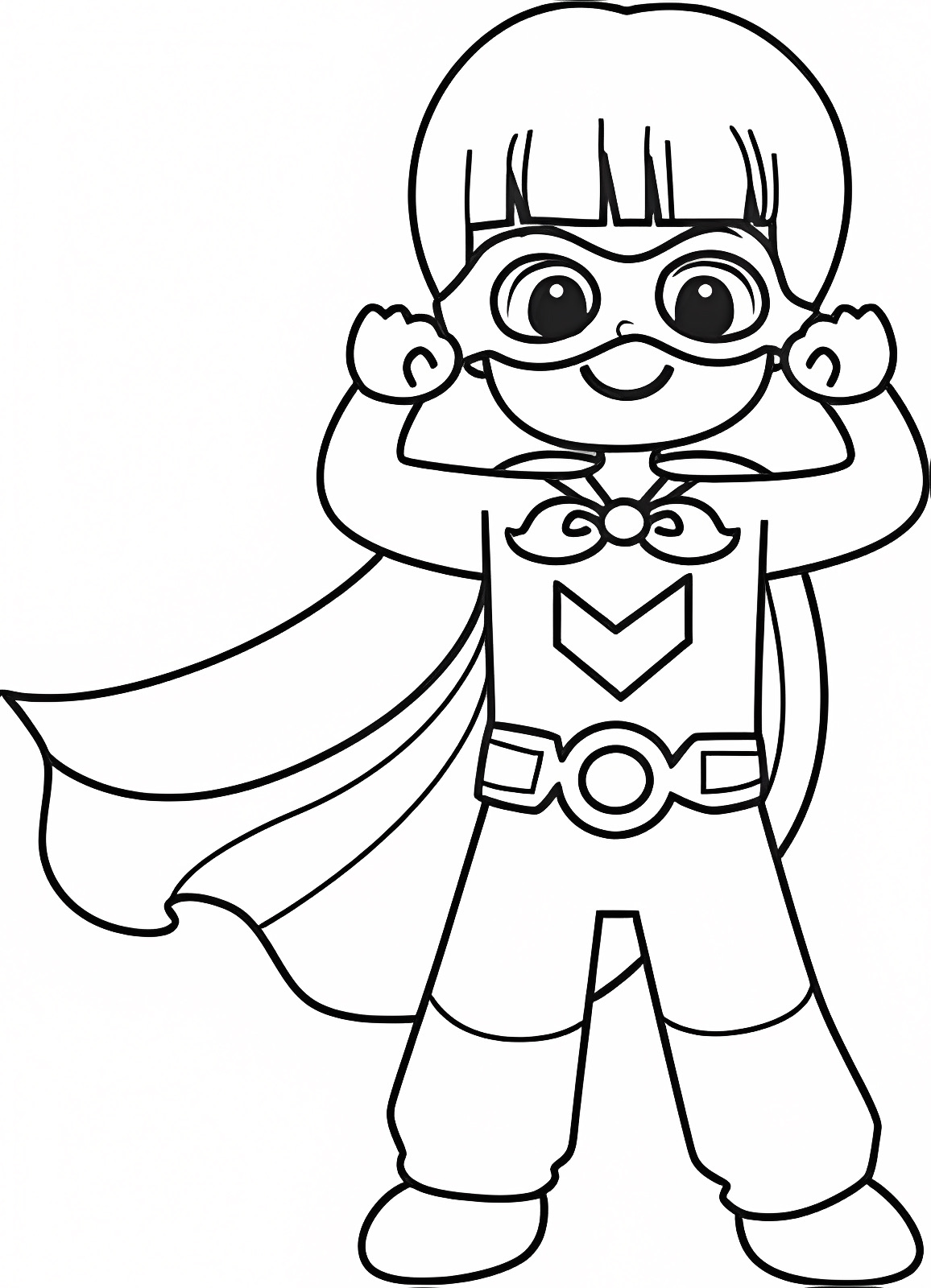 Super-héros avec cape — Coloriage à imprimer gratuit