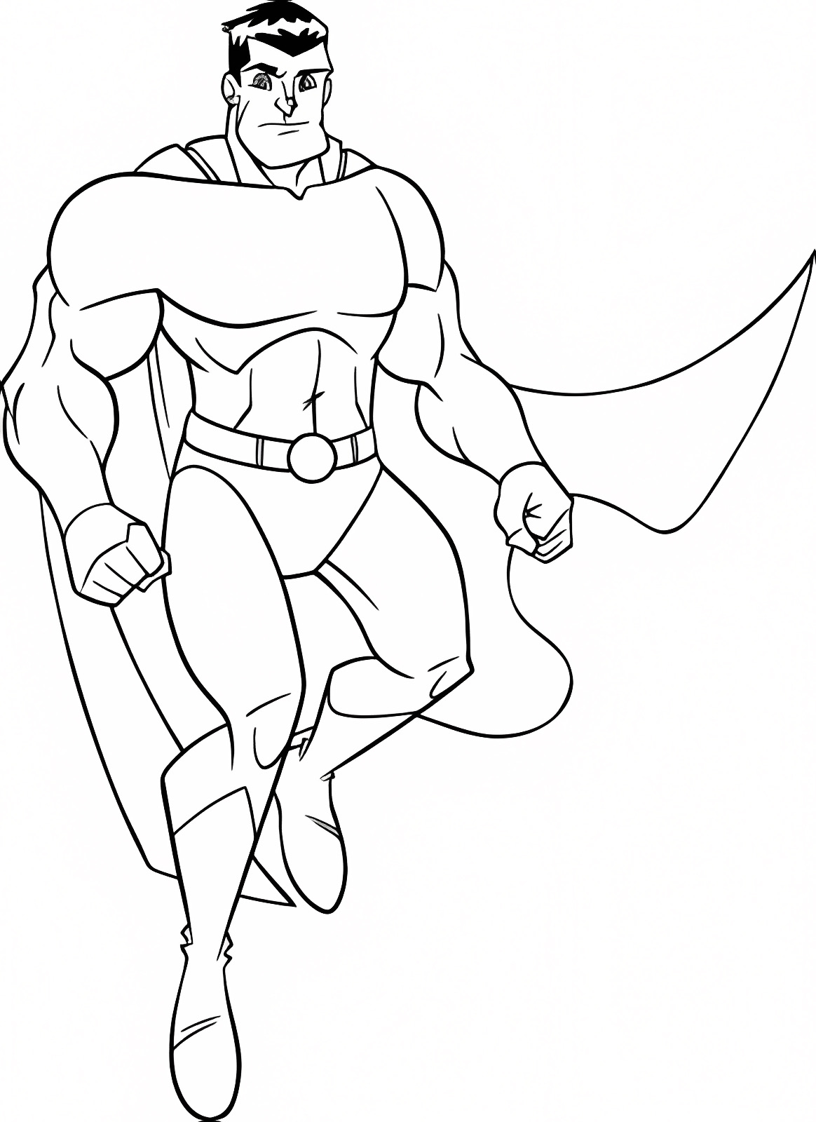 Super-héros en action — Coloriage à imprimer gratuit
