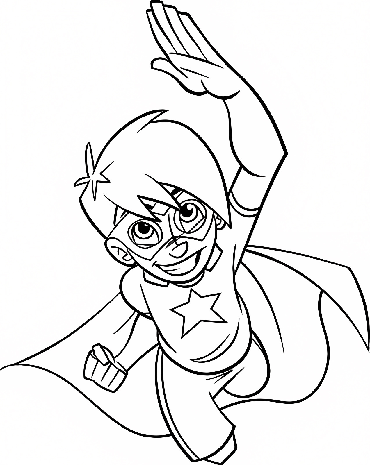 Super-héros puissant — Coloriage à imprimer gratuit