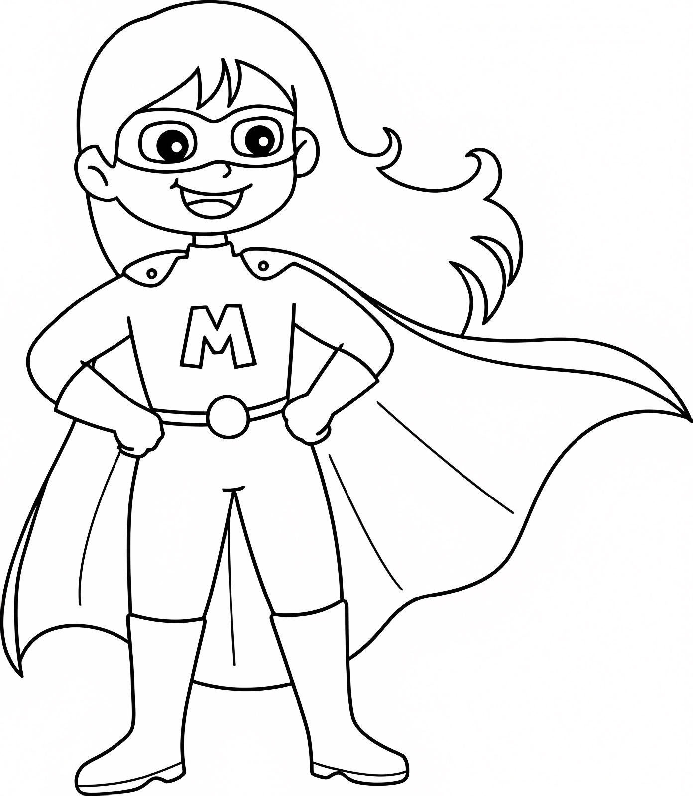Super-garçon courageux — Coloriage à imprimer gratuit
