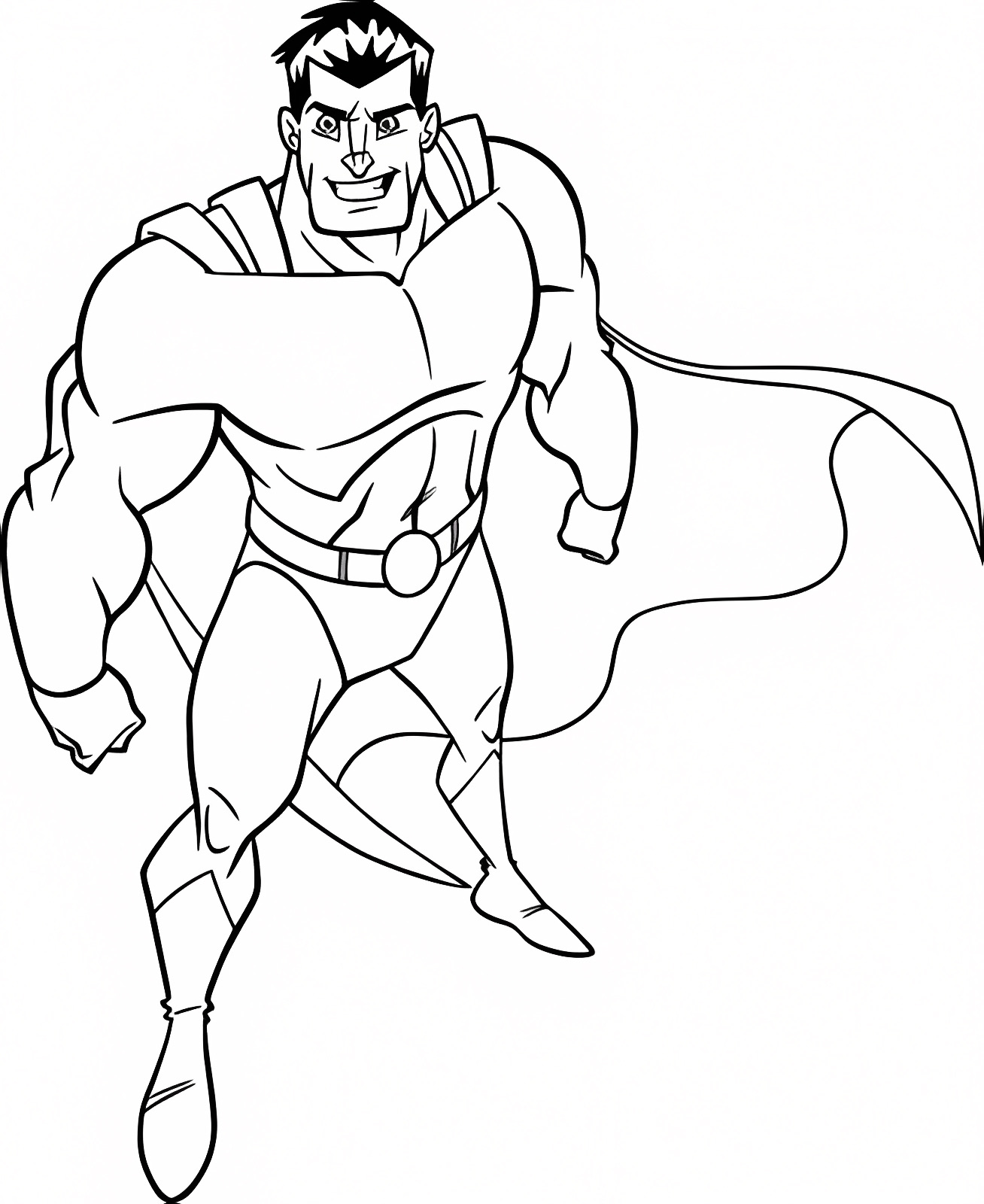 Super-héros avec cape — Coloriage à imprimer gratuit