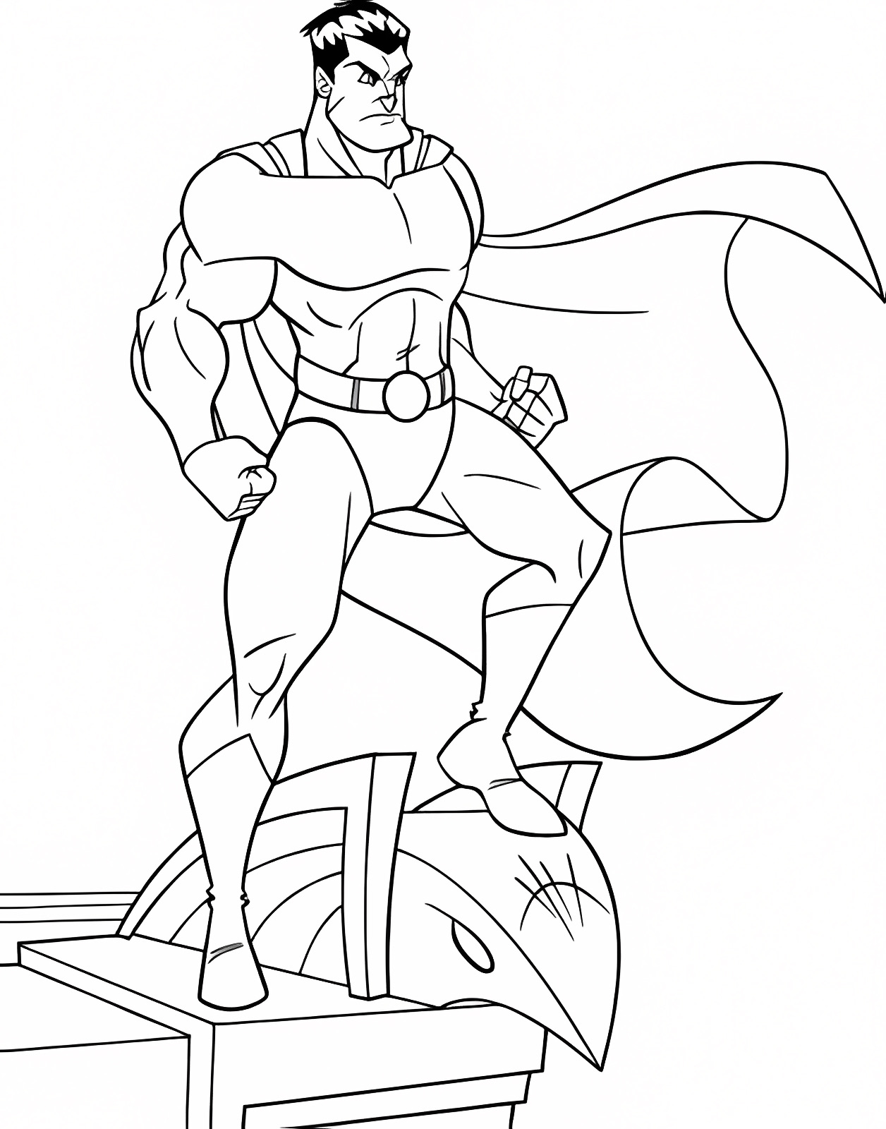 Super-héros puissant — Coloriage à imprimer gratuit