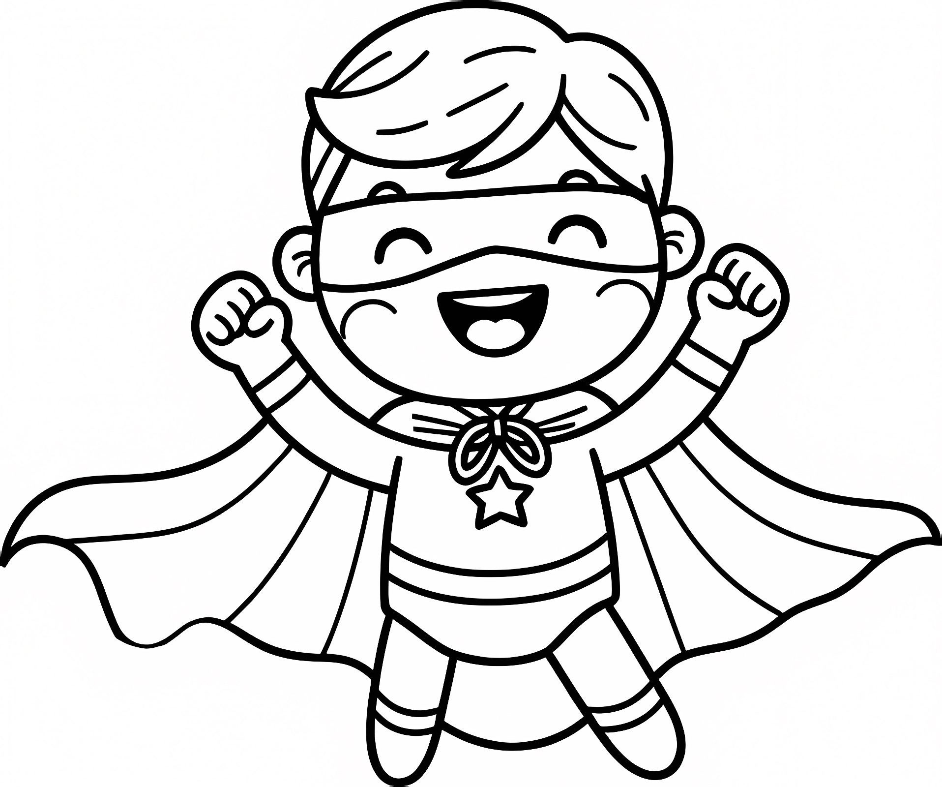 Super-garçon courageux — Coloriage à imprimer gratuit