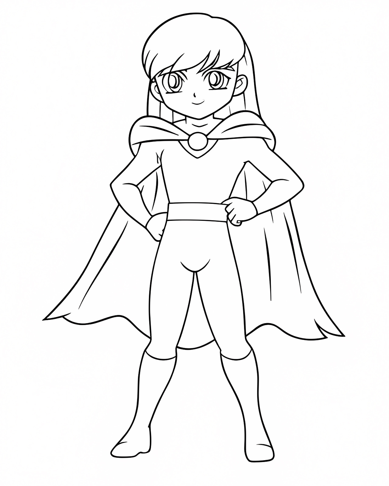 Super-héros avec cape — Coloriage à imprimer gratuit